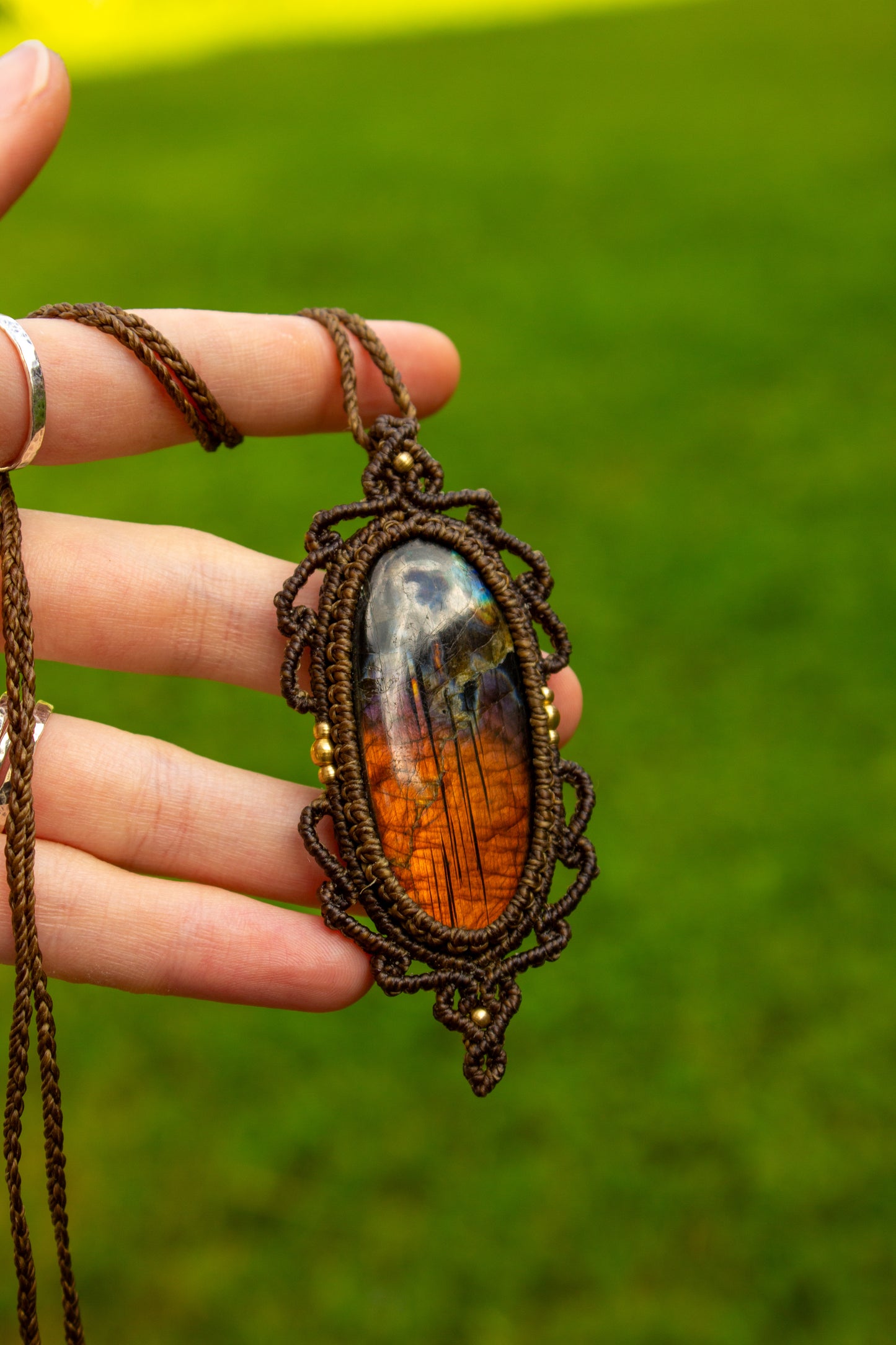 Labradorite • macrame necklace