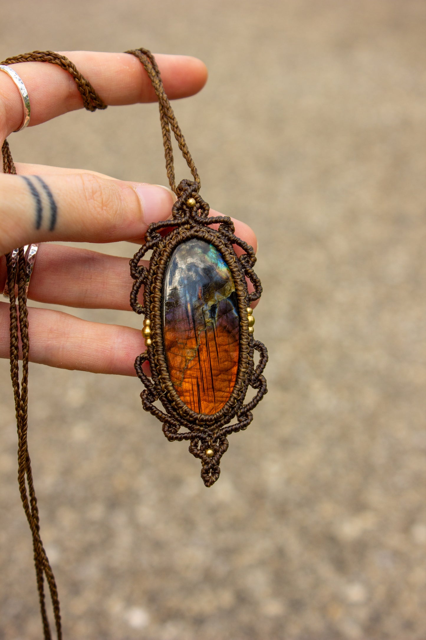 Labradorite • macrame necklace