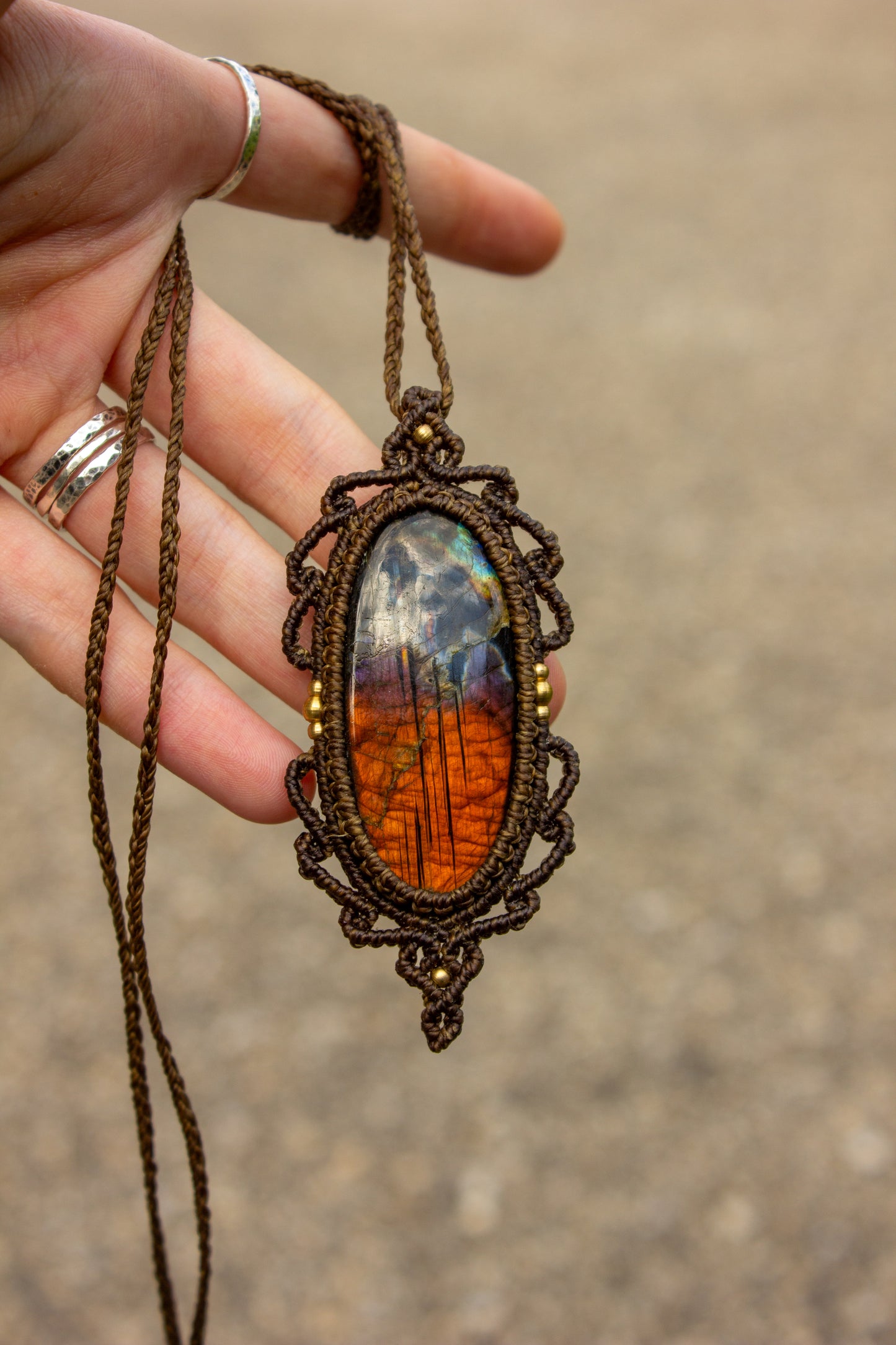 Labradorite • macrame necklace
