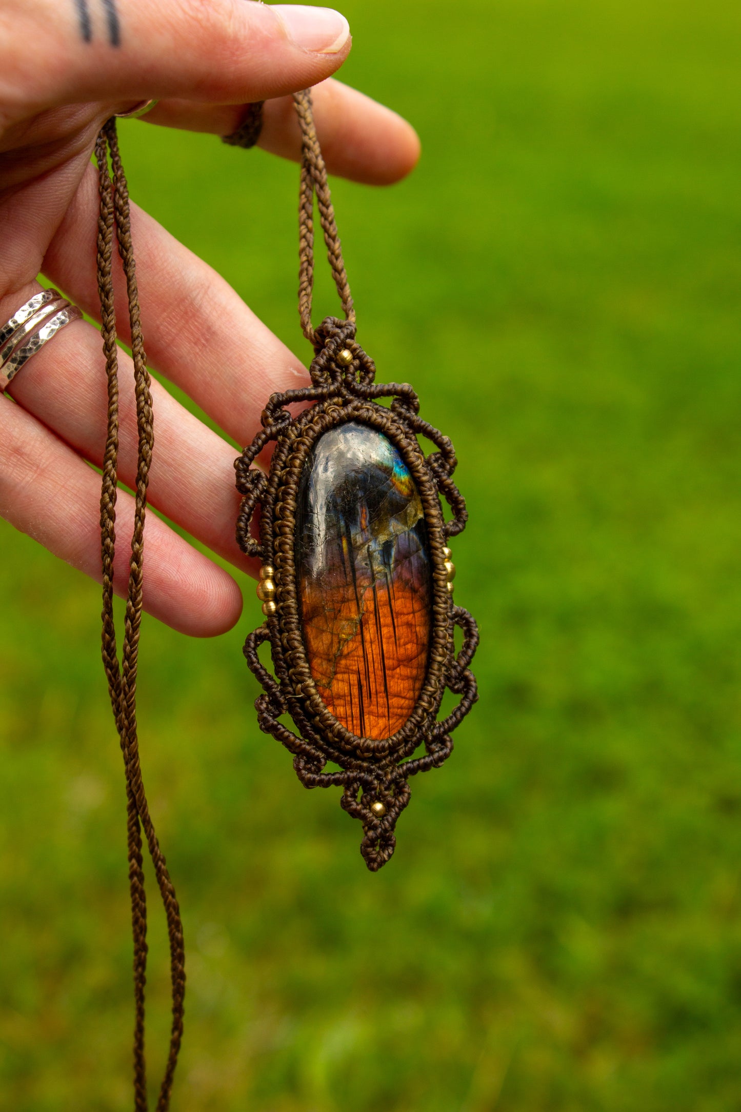 Labradorite • macrame necklace