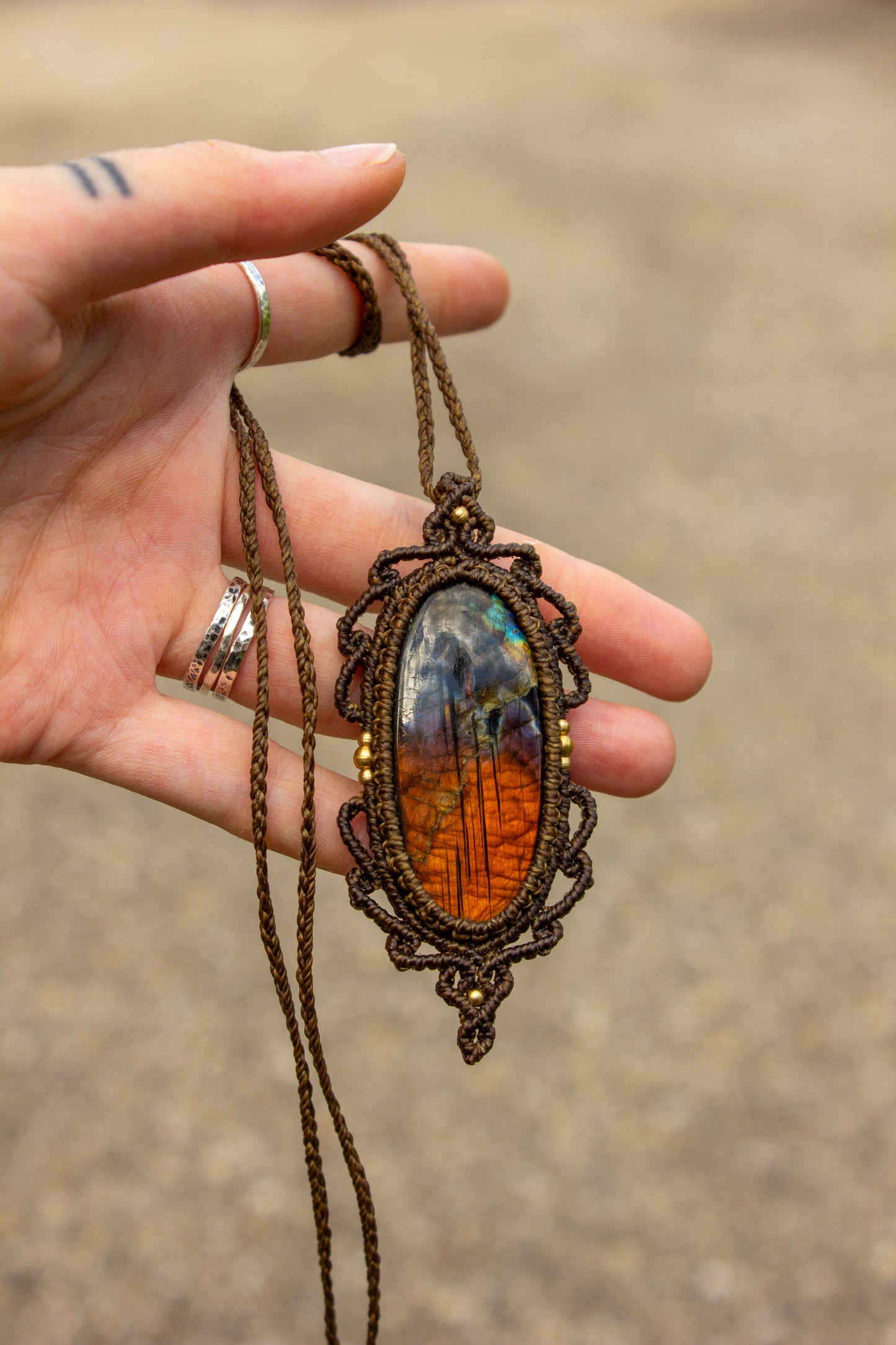 Labradorite • macrame necklace