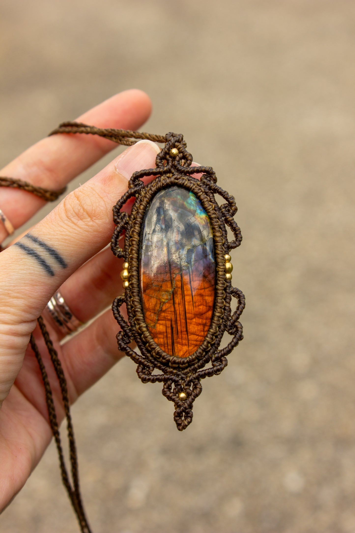 Labradorite • macrame necklace