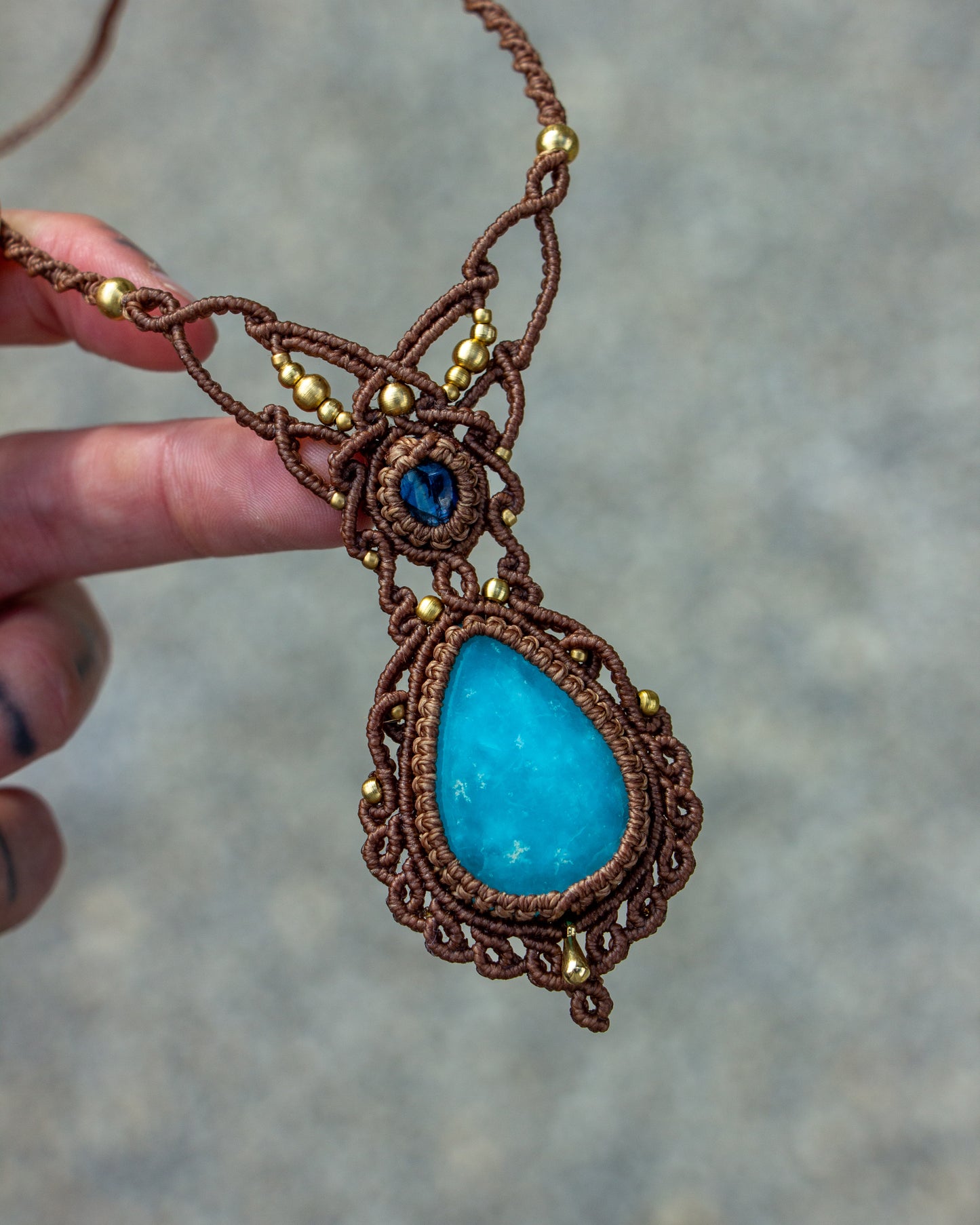 Kyanite & Hemimorphite necklace