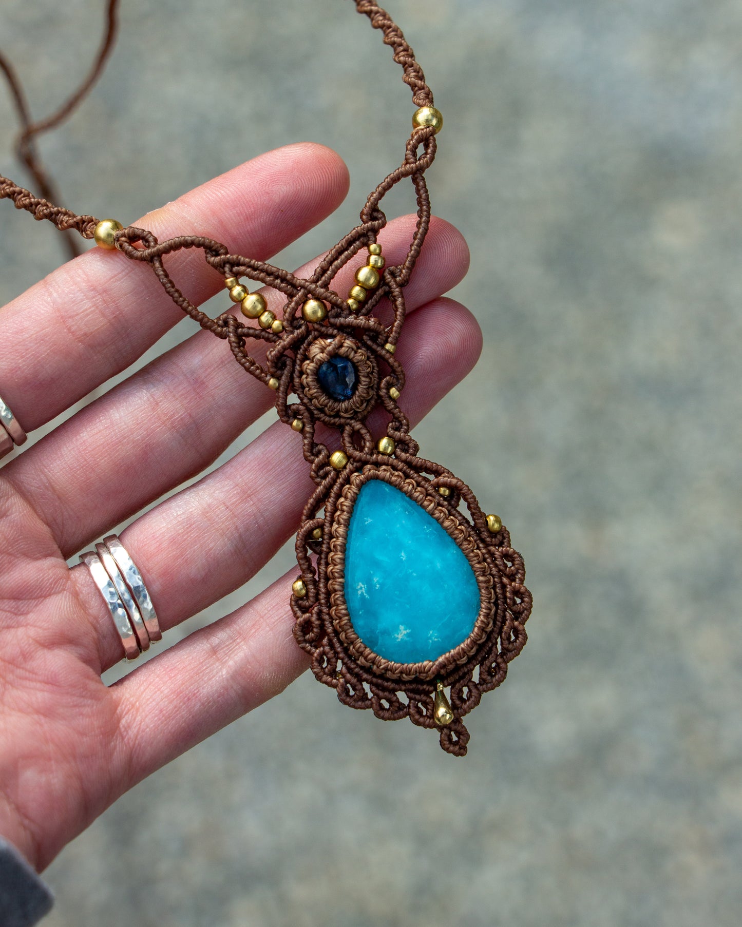 Kyanite & Hemimorphite necklace