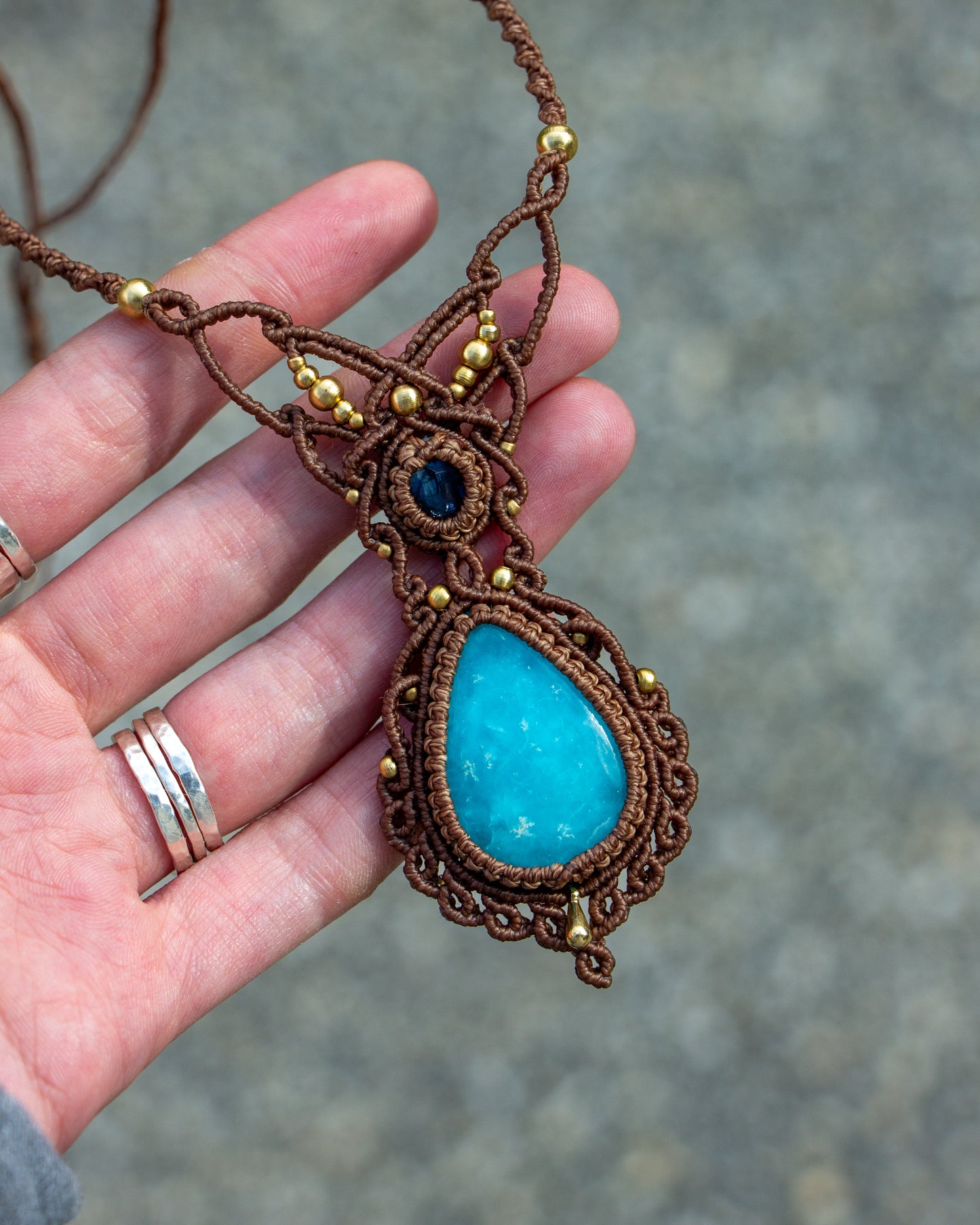 Kyanite & Hemimorphite necklace