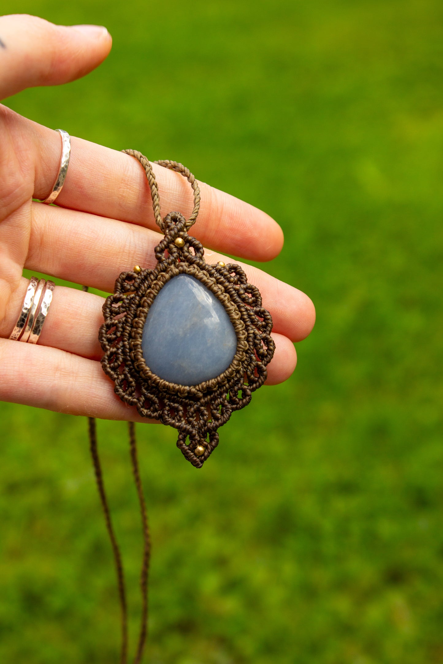 Angelite • macrame necklace