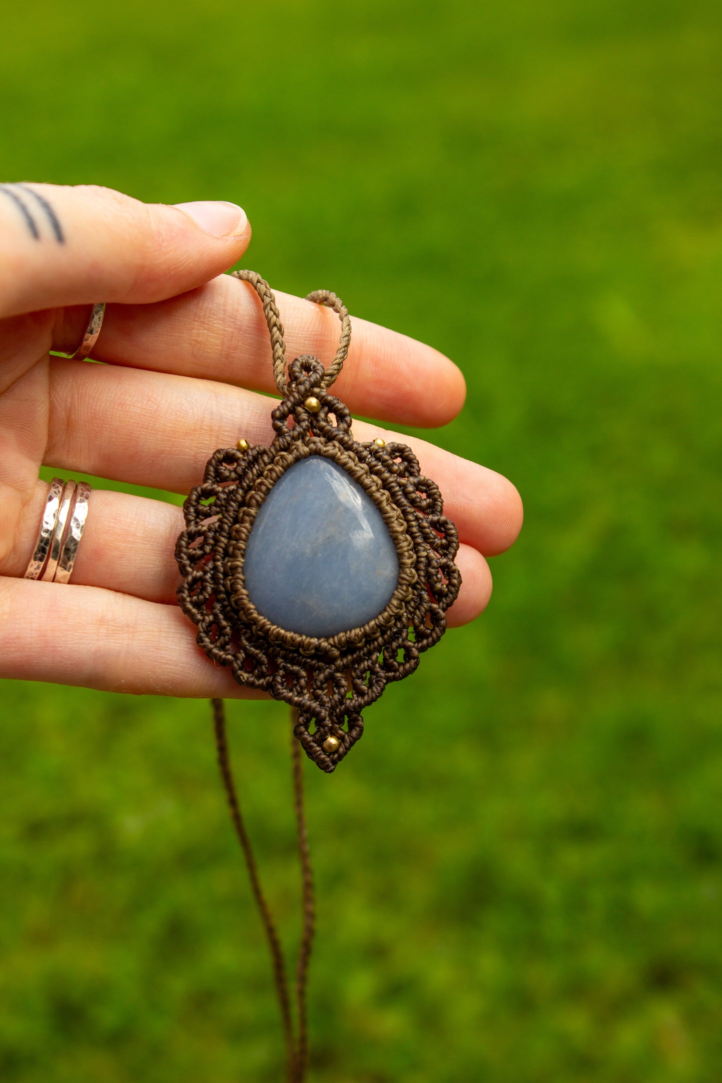 Angelite • macrame necklace
