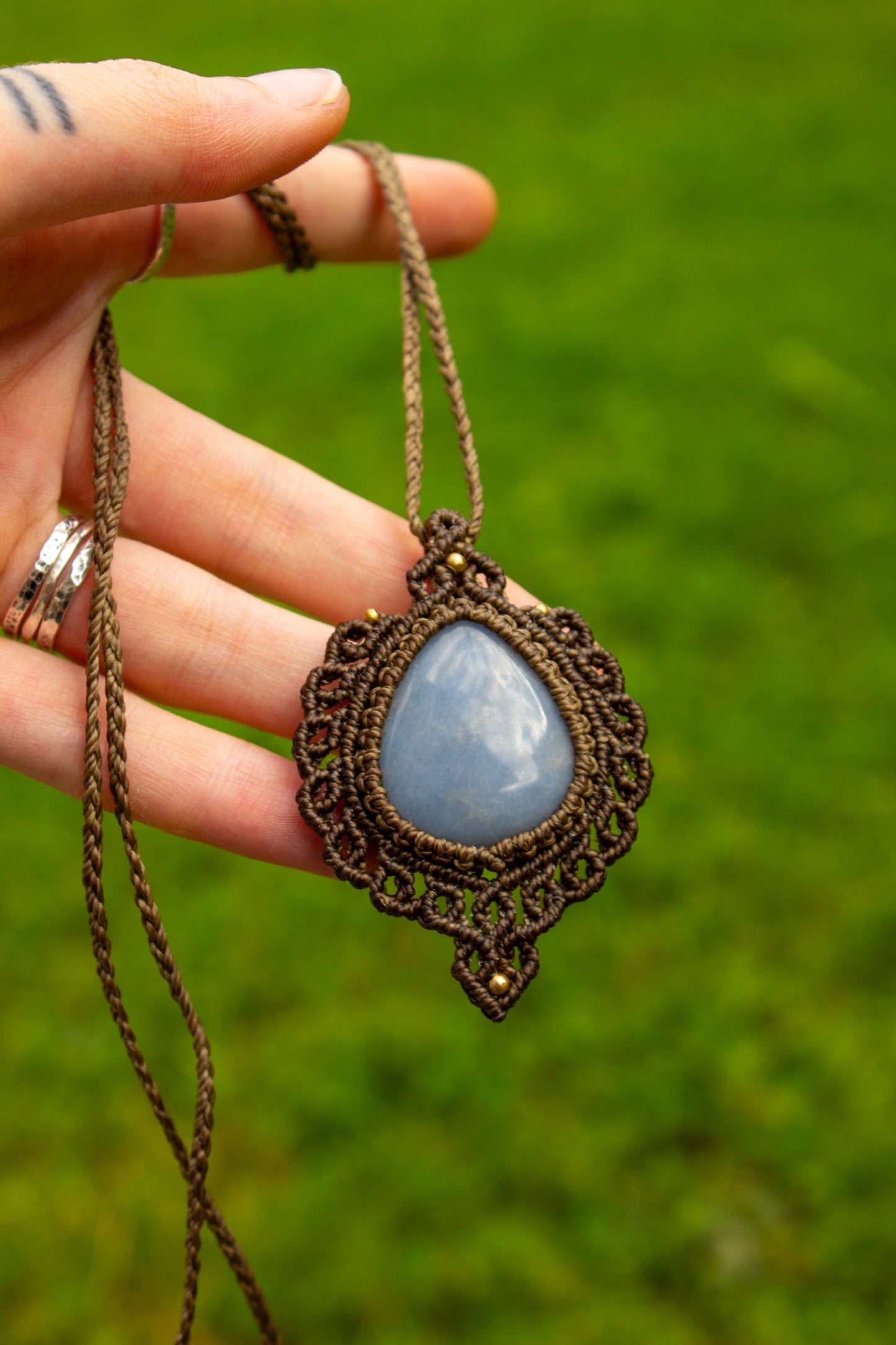 Angelite • macrame necklace