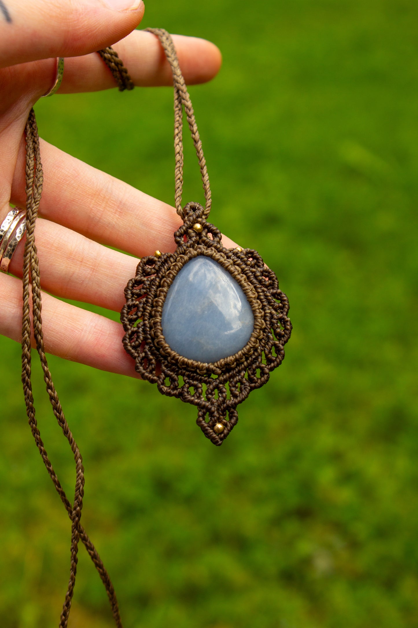 Angelite • macrame necklace