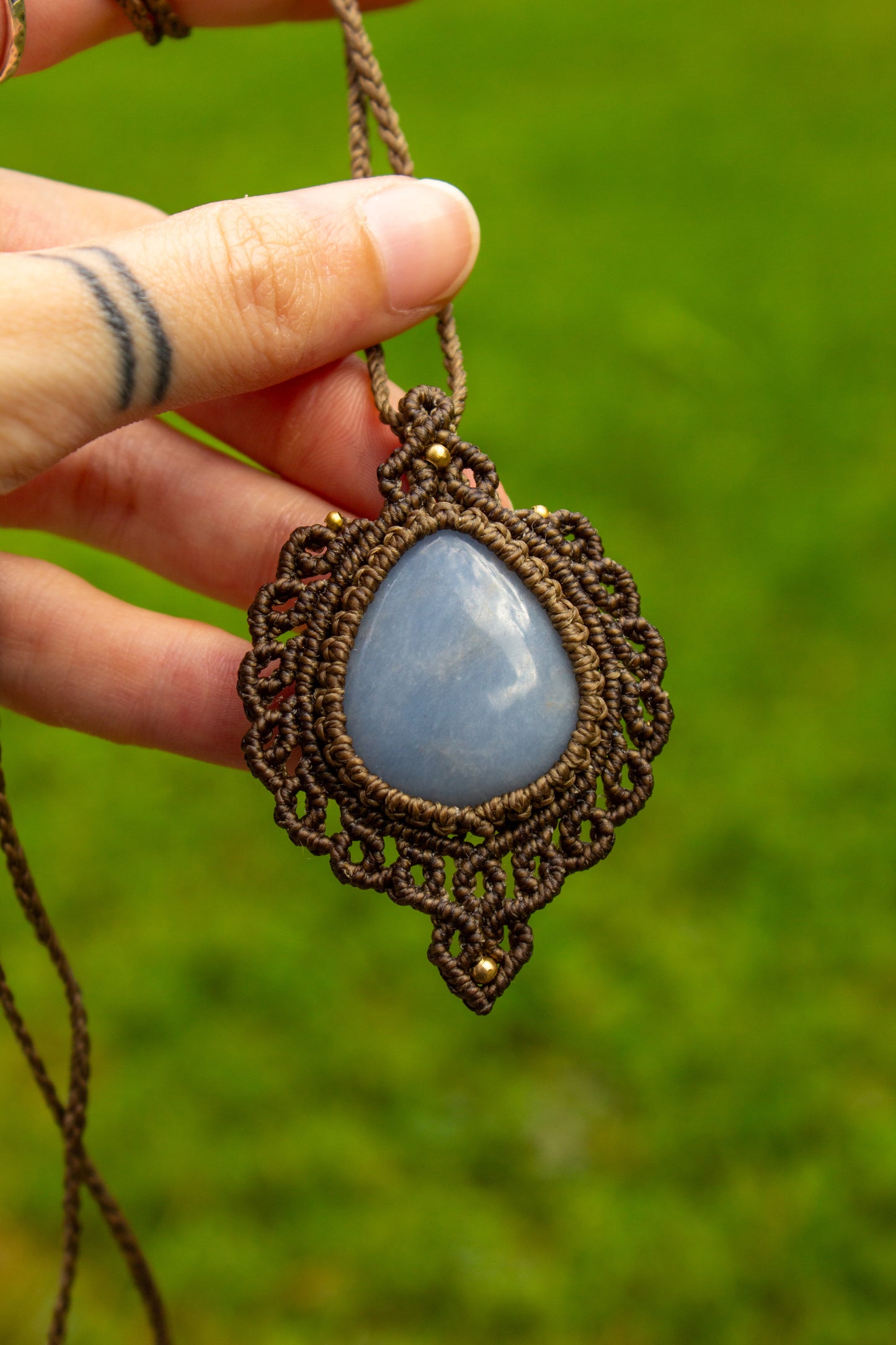 Angelite • macrame necklace