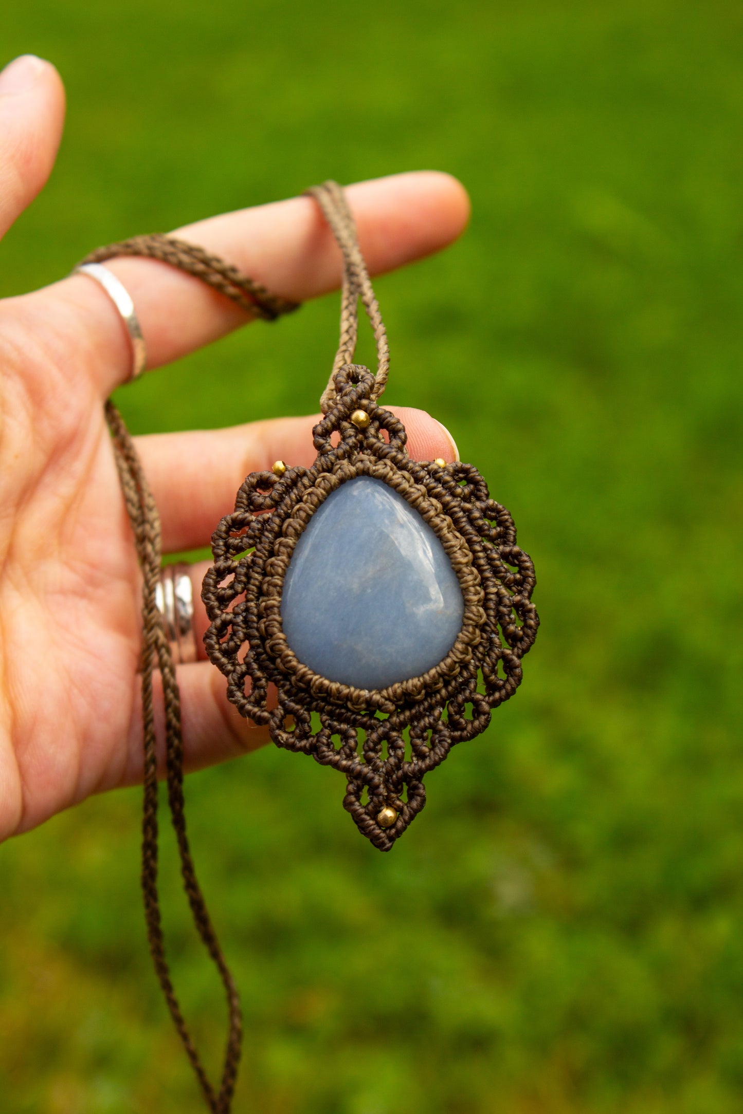 Angelite • macrame necklace