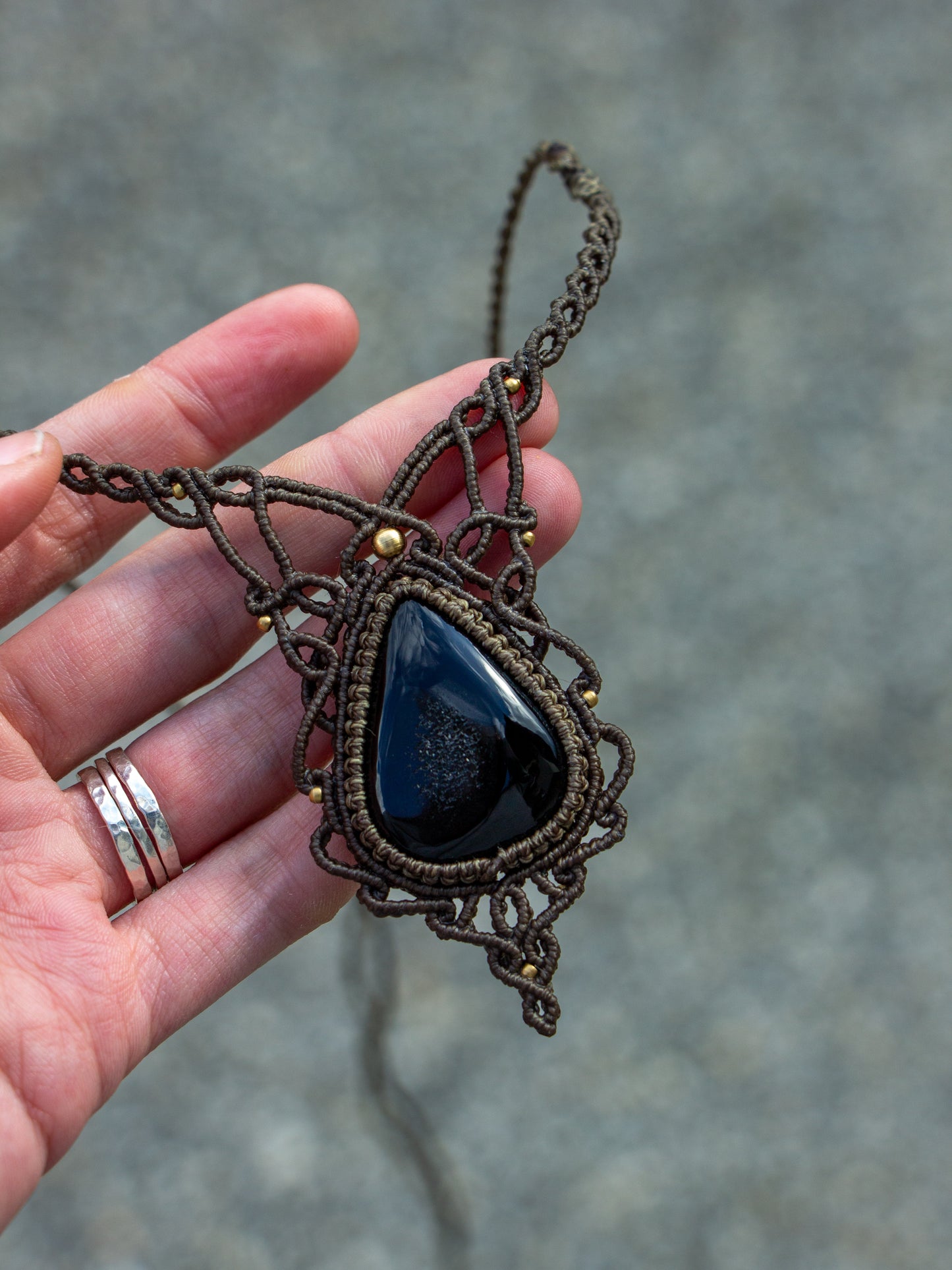 Black Druzy Onyx necklace