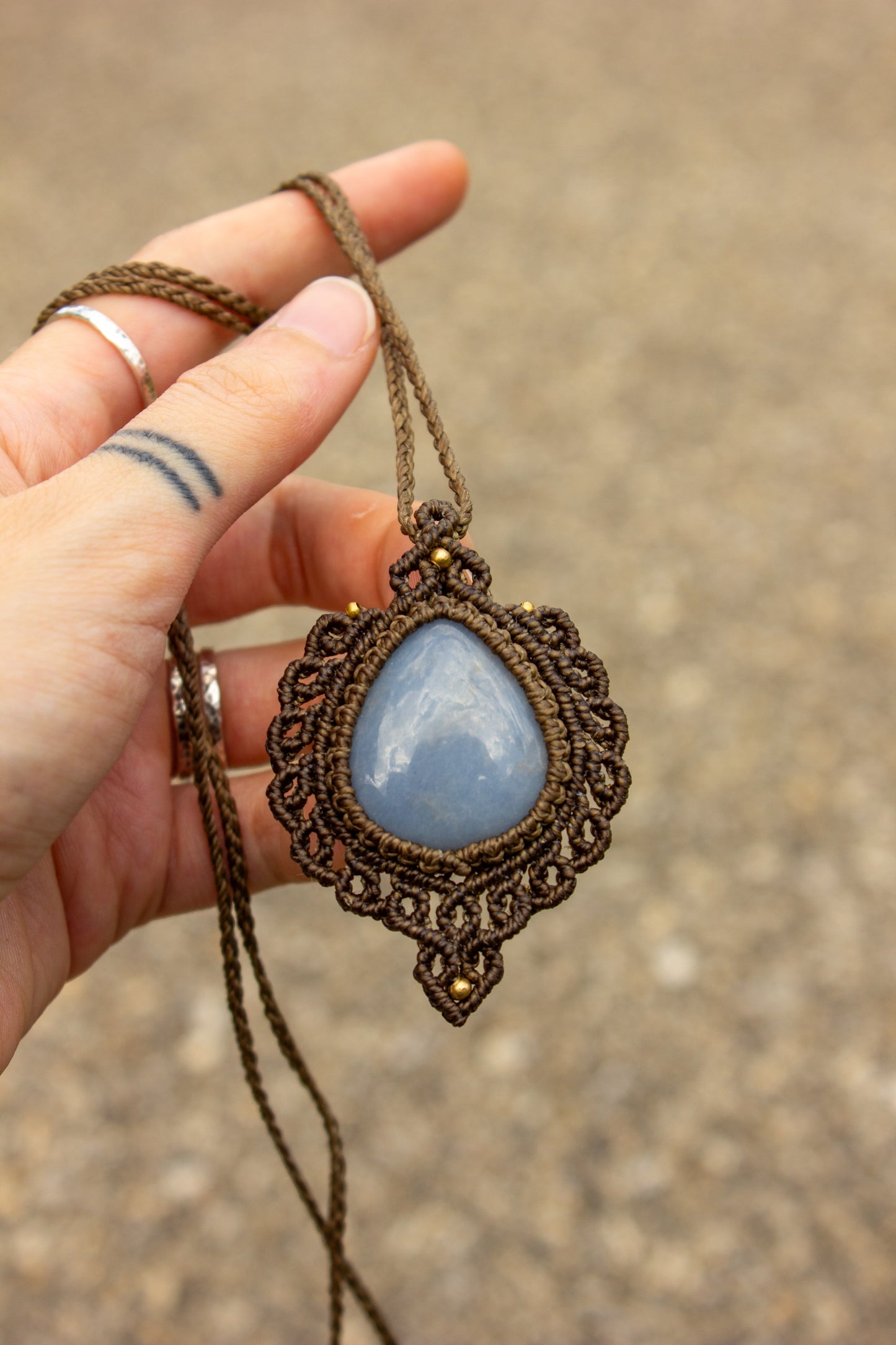 Angelite • macrame necklace