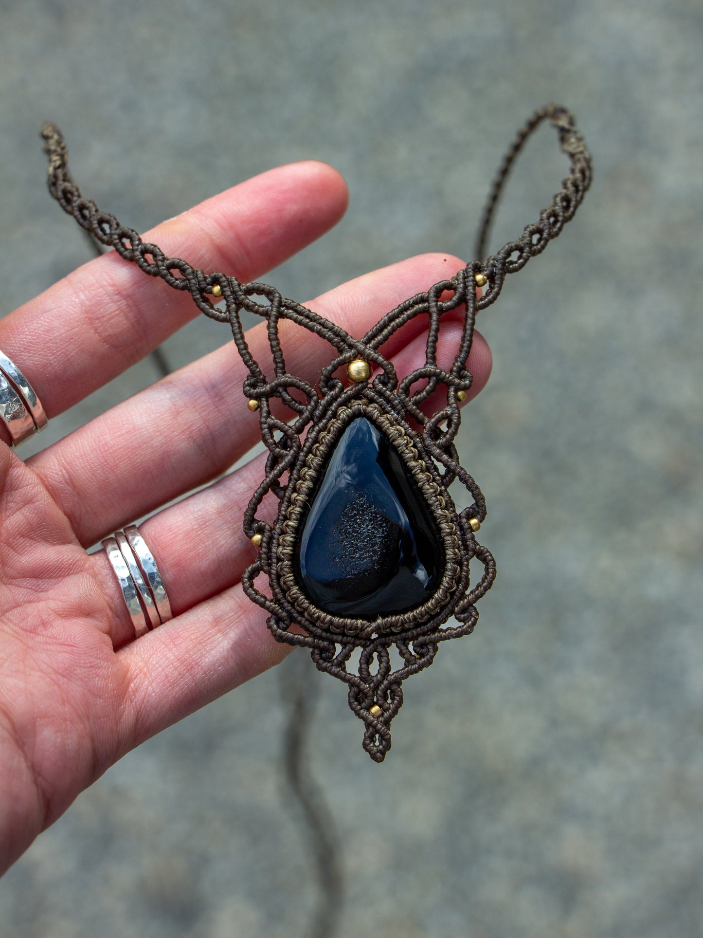 Black Druzy Onyx necklace