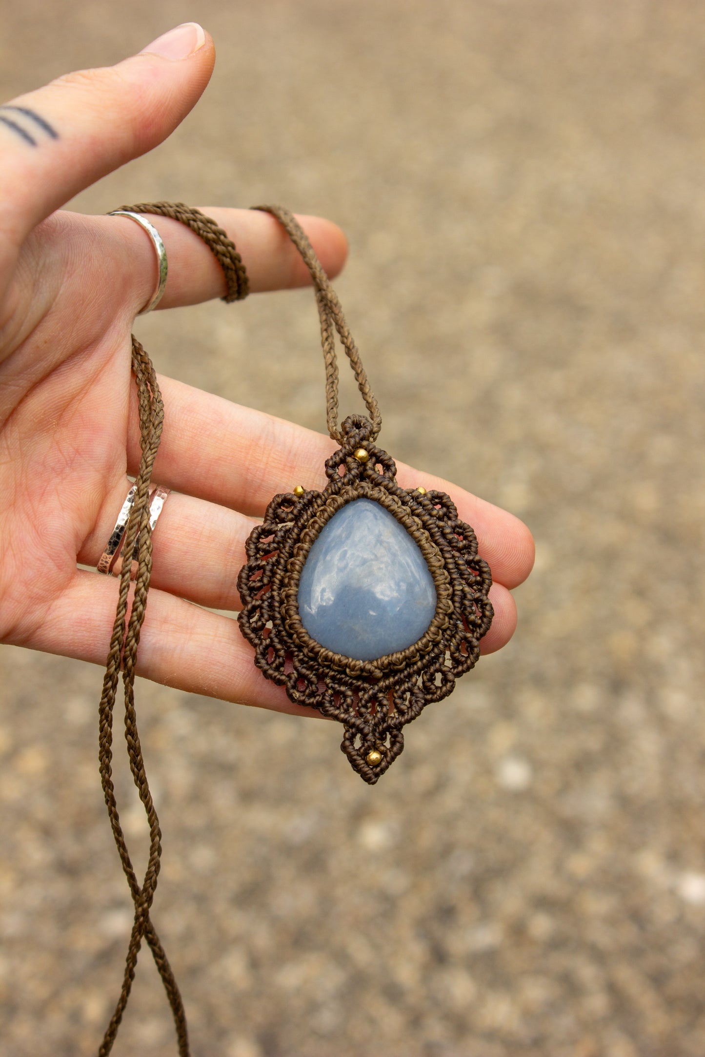 Angelite • macrame necklace