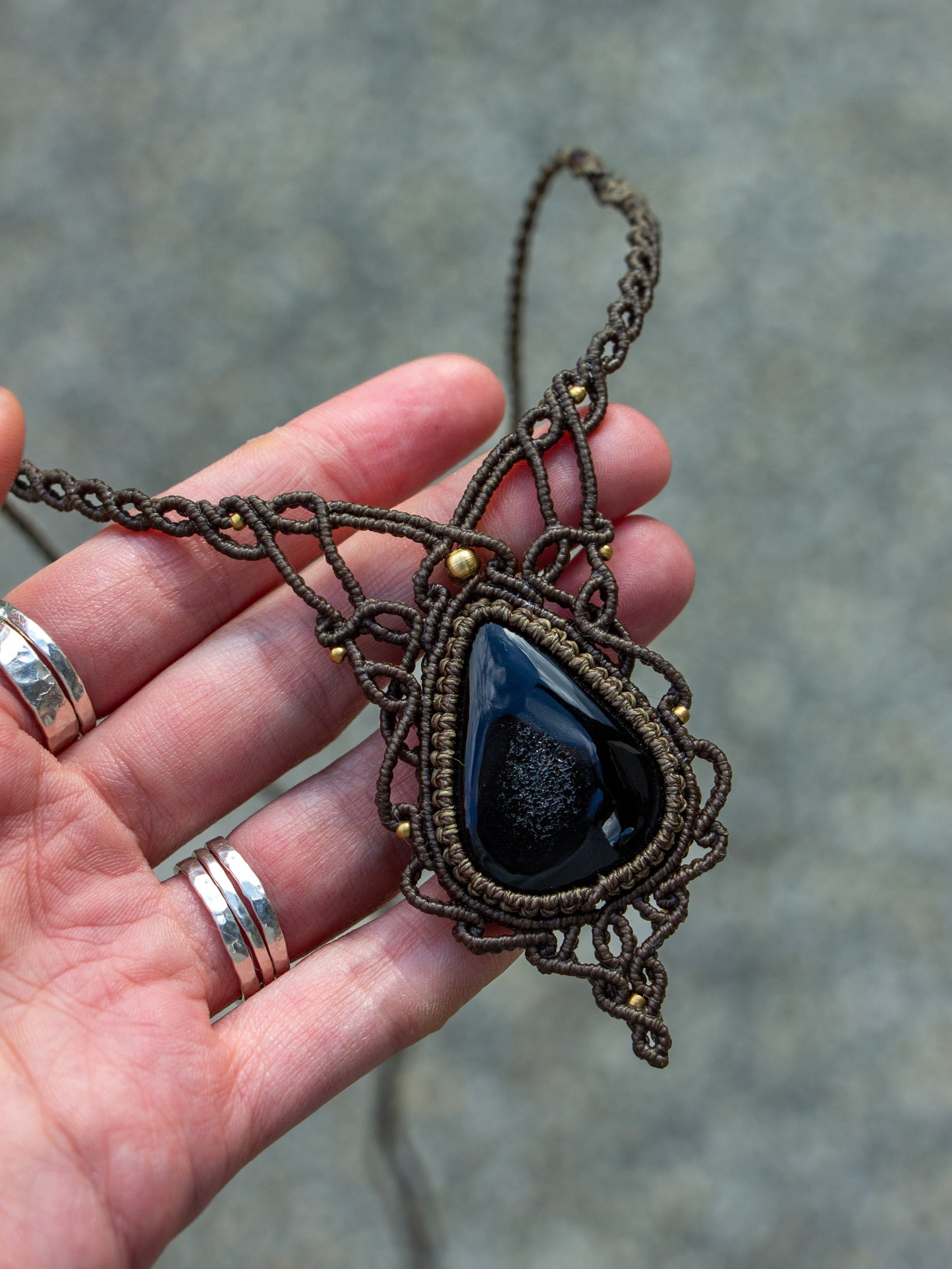 Black Druzy Onyx necklace