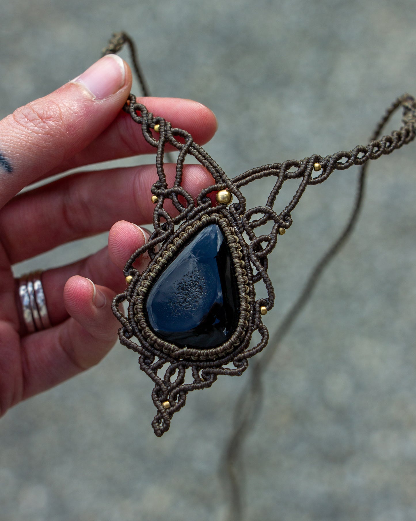 Black Druzy Onyx necklace