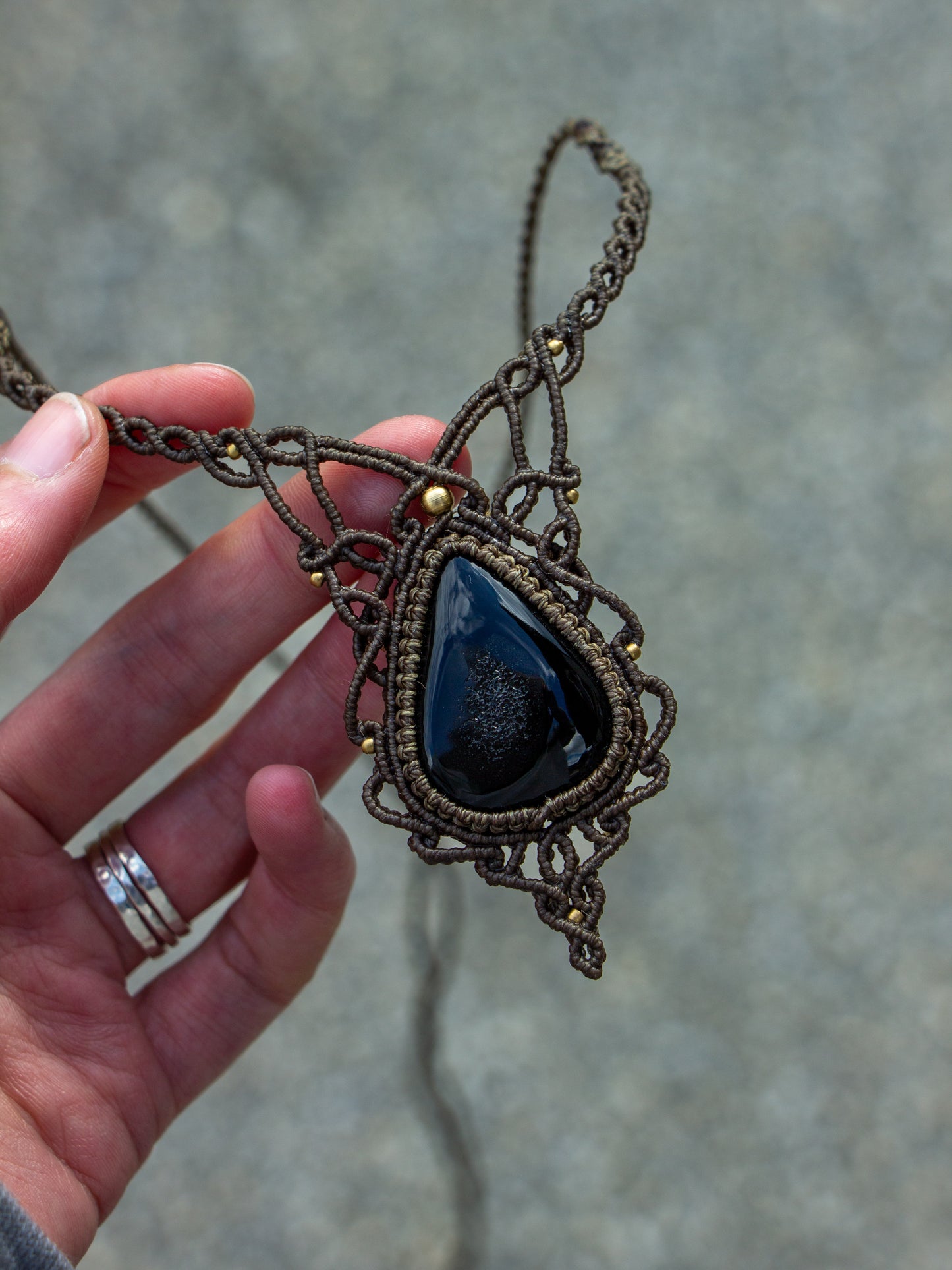 Black Druzy Onyx necklace