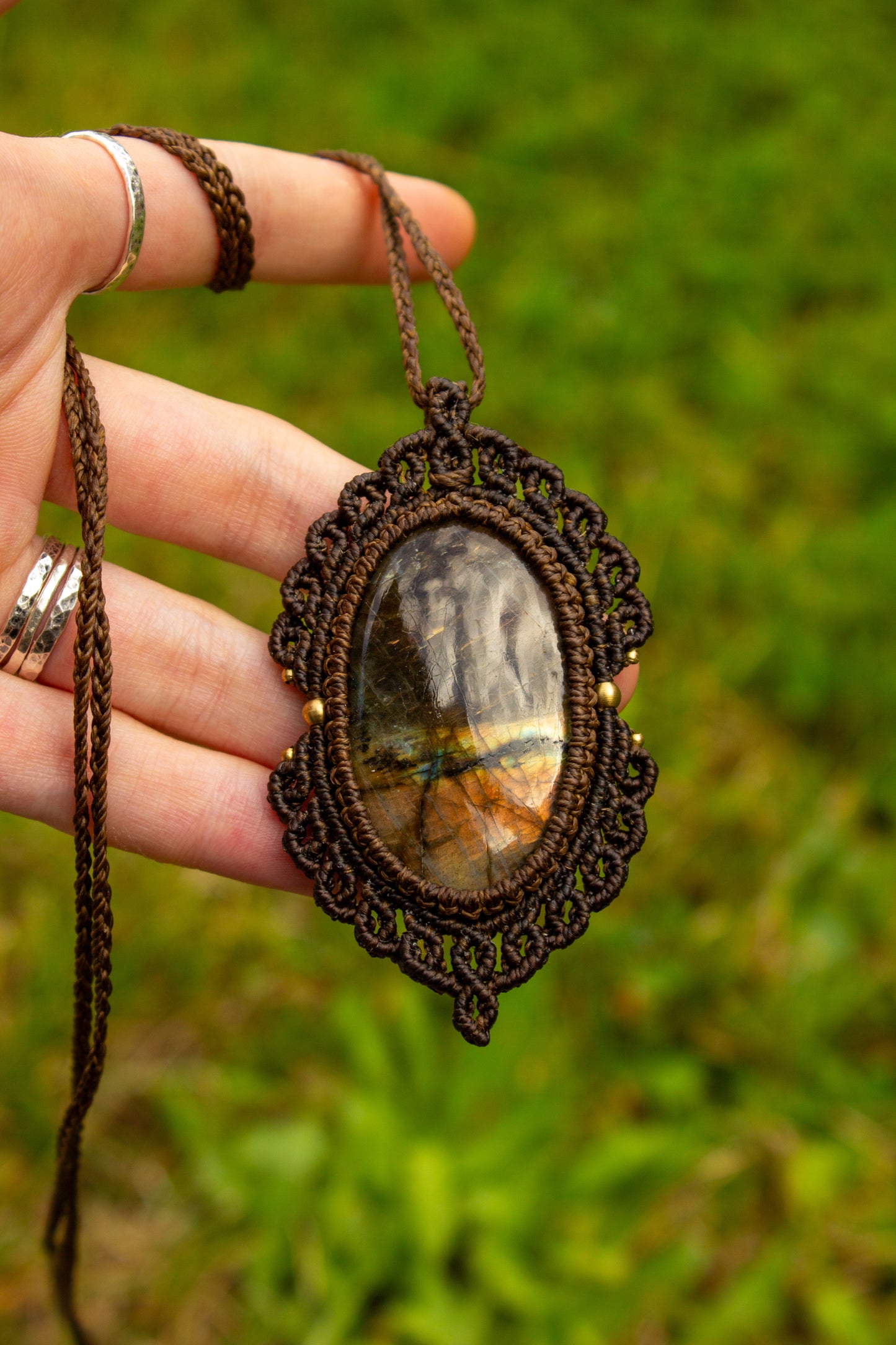 Labradorite • macrame necklace