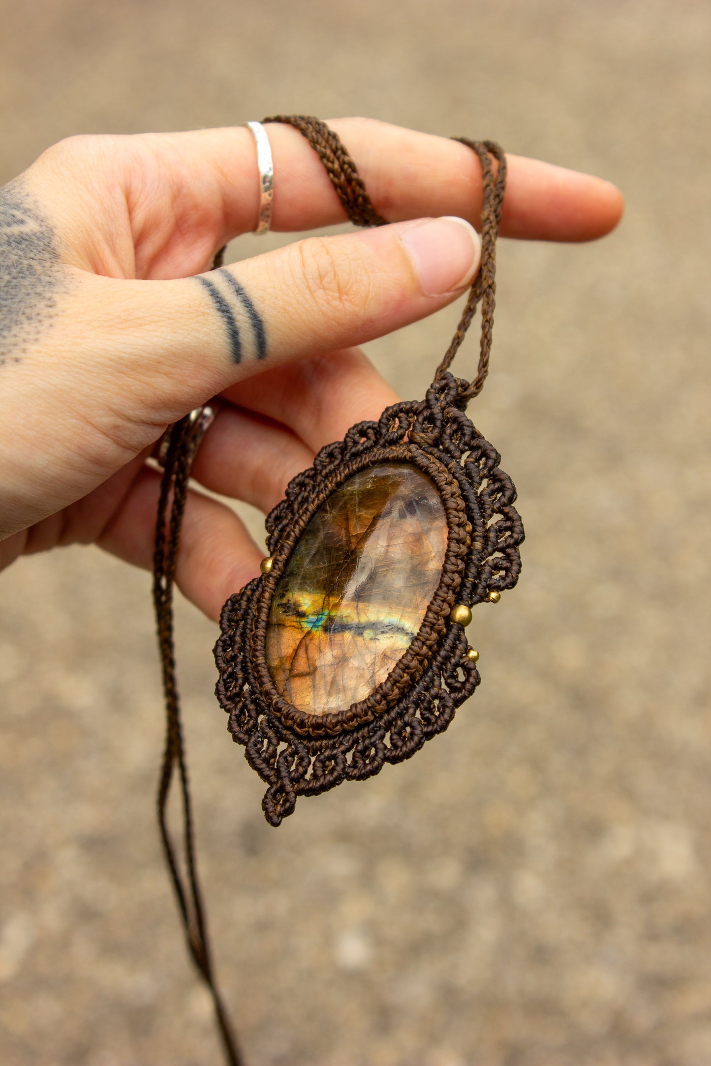 Labradorite • macrame necklace