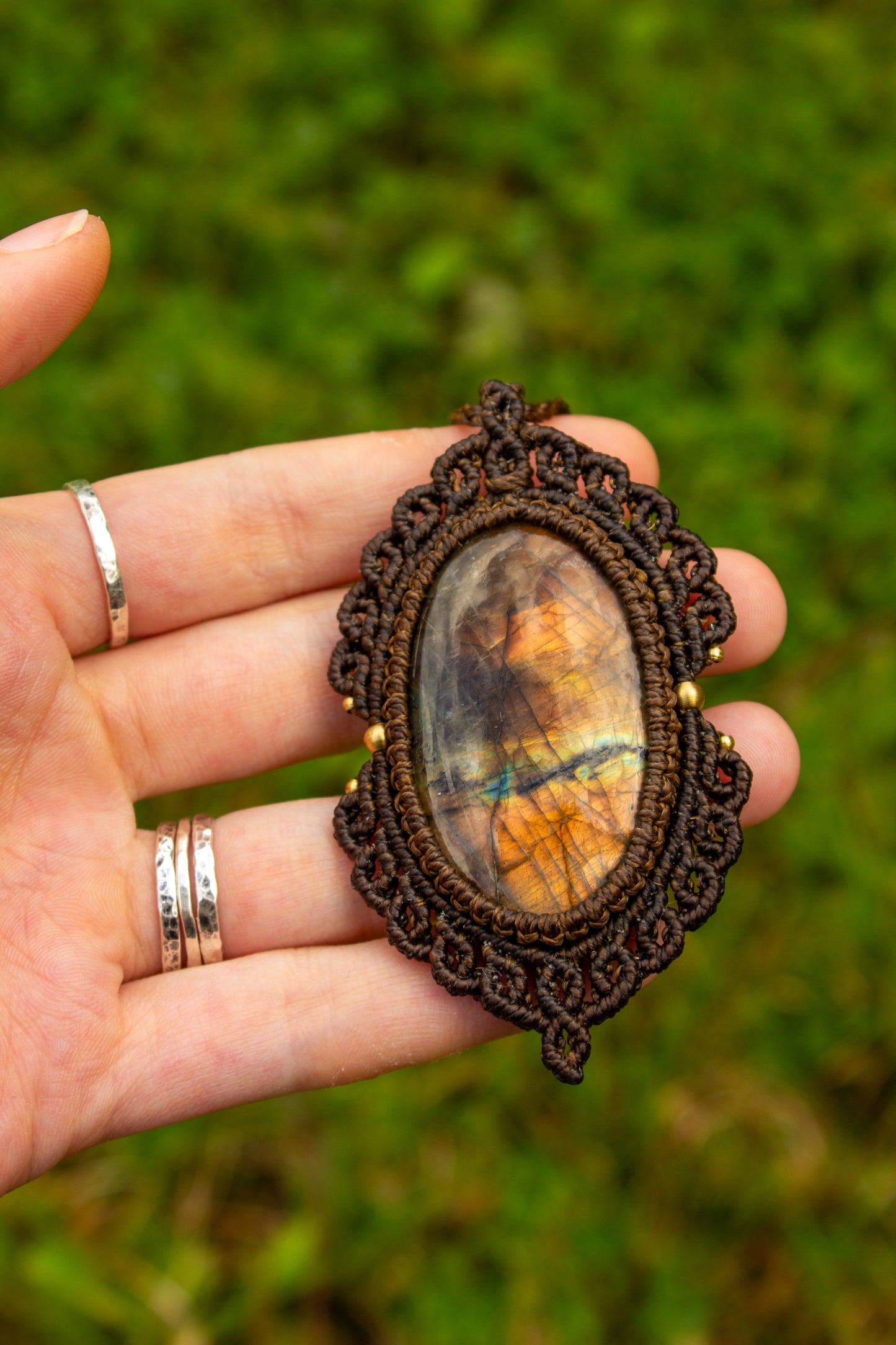 Labradorite • macrame necklace