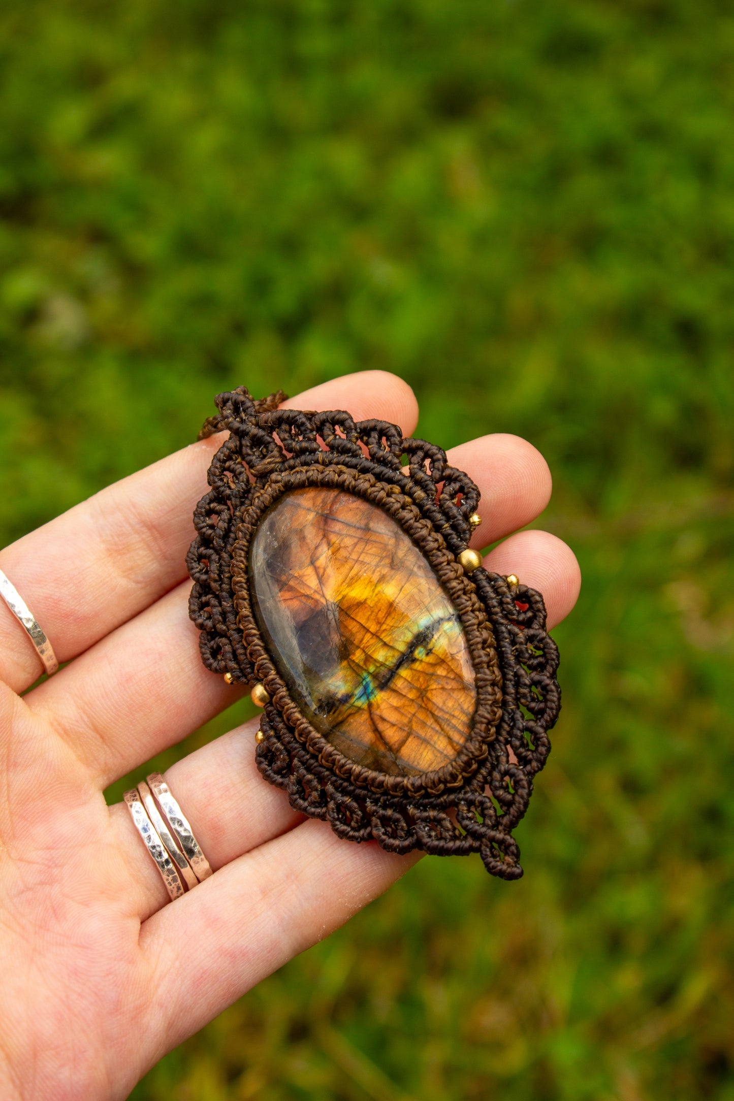 Labradorite • macrame necklace