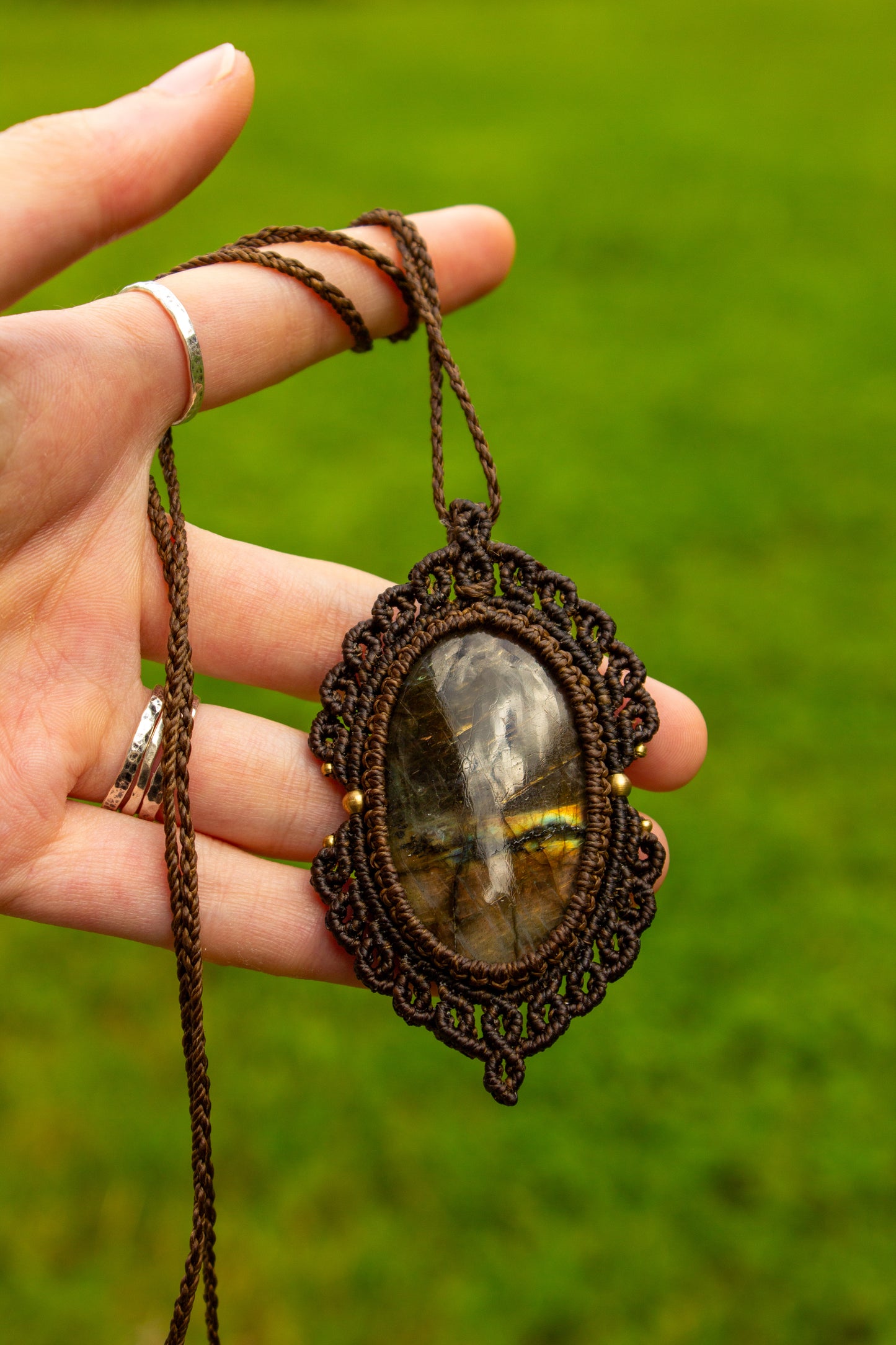 Labradorite • macrame necklace