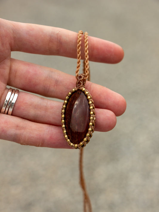 Snake Skin Jasper macrame necklace