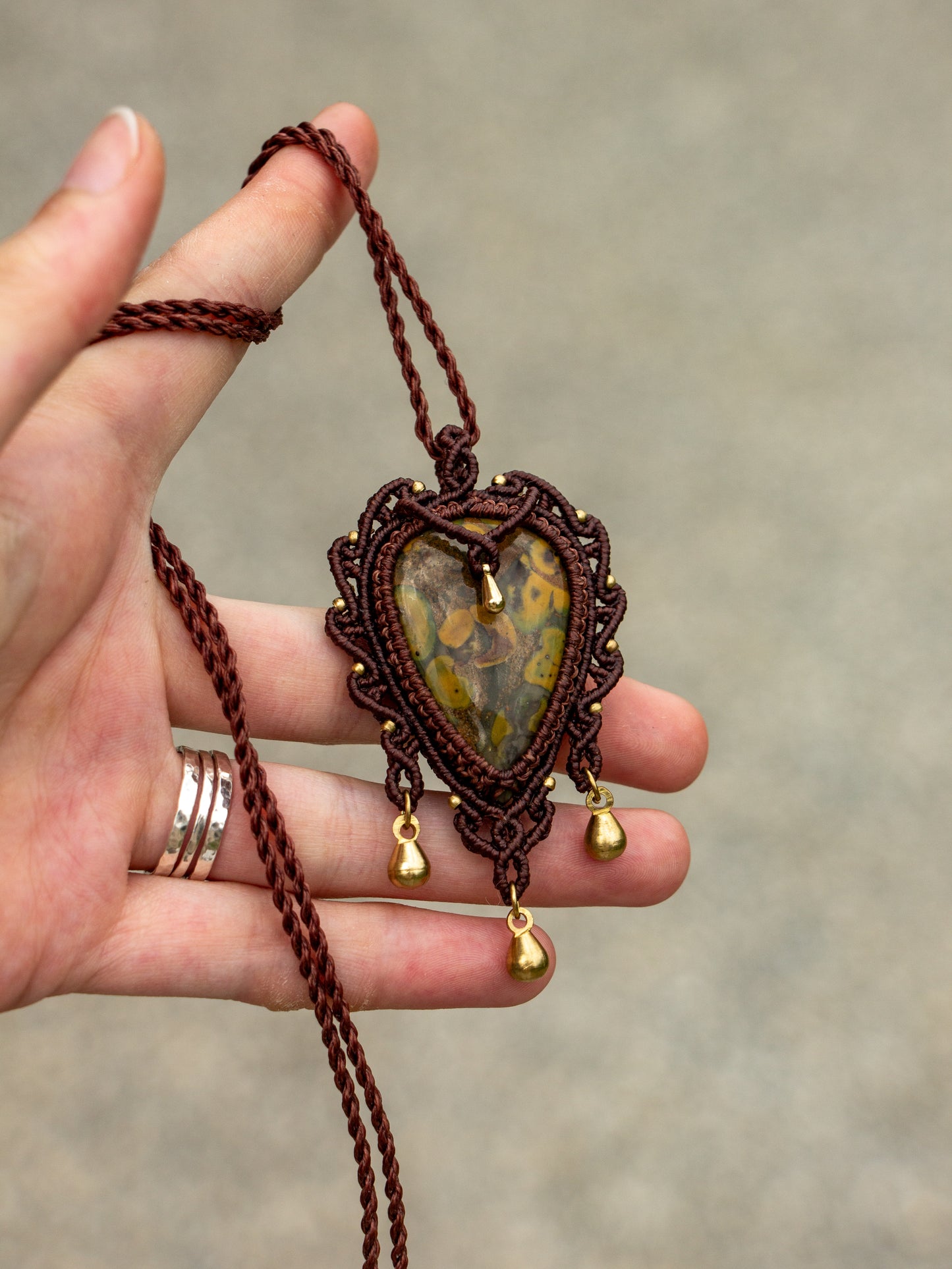 Fruity Jasper macrame necklace