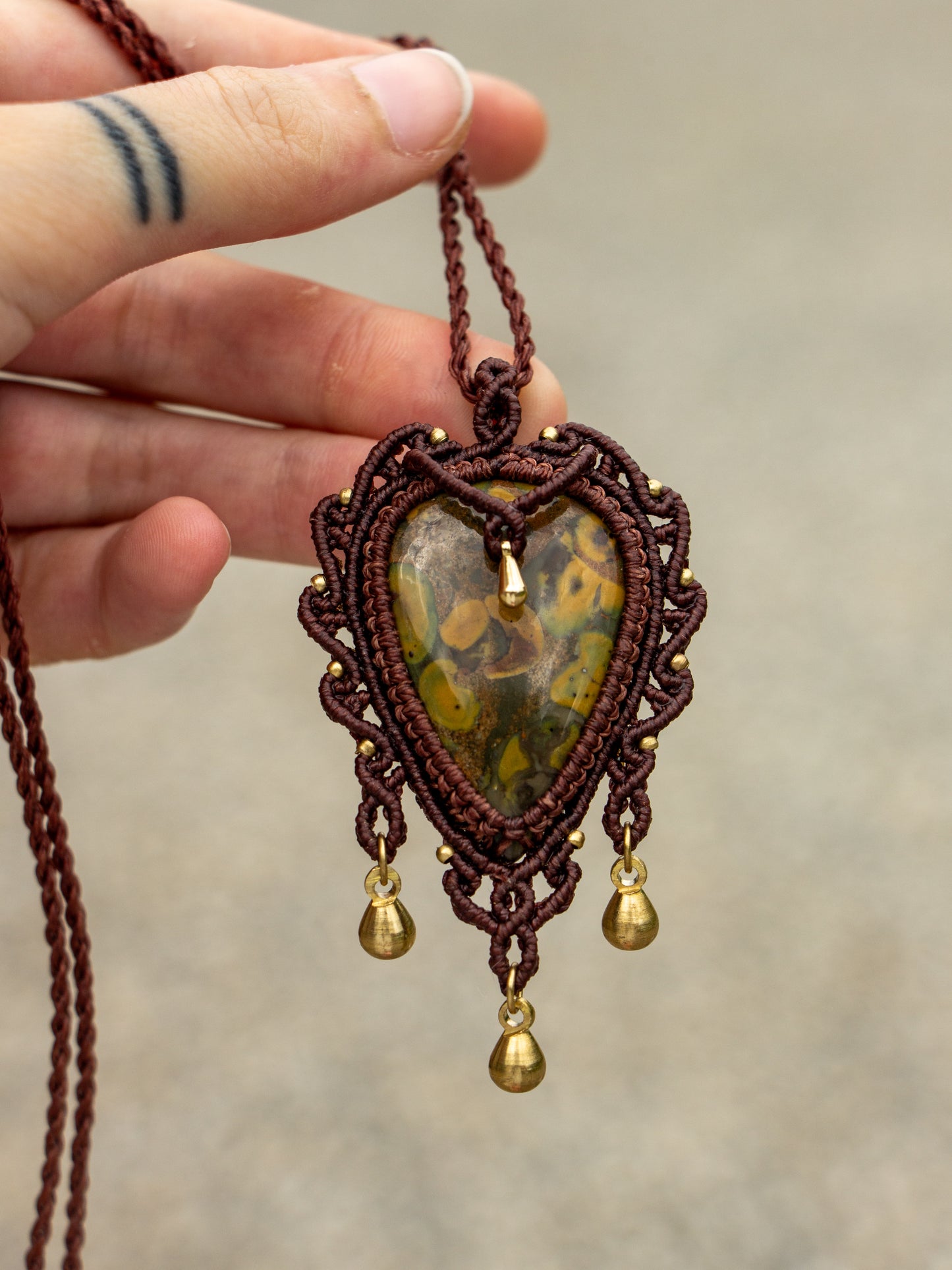 Fruity Jasper macrame necklace