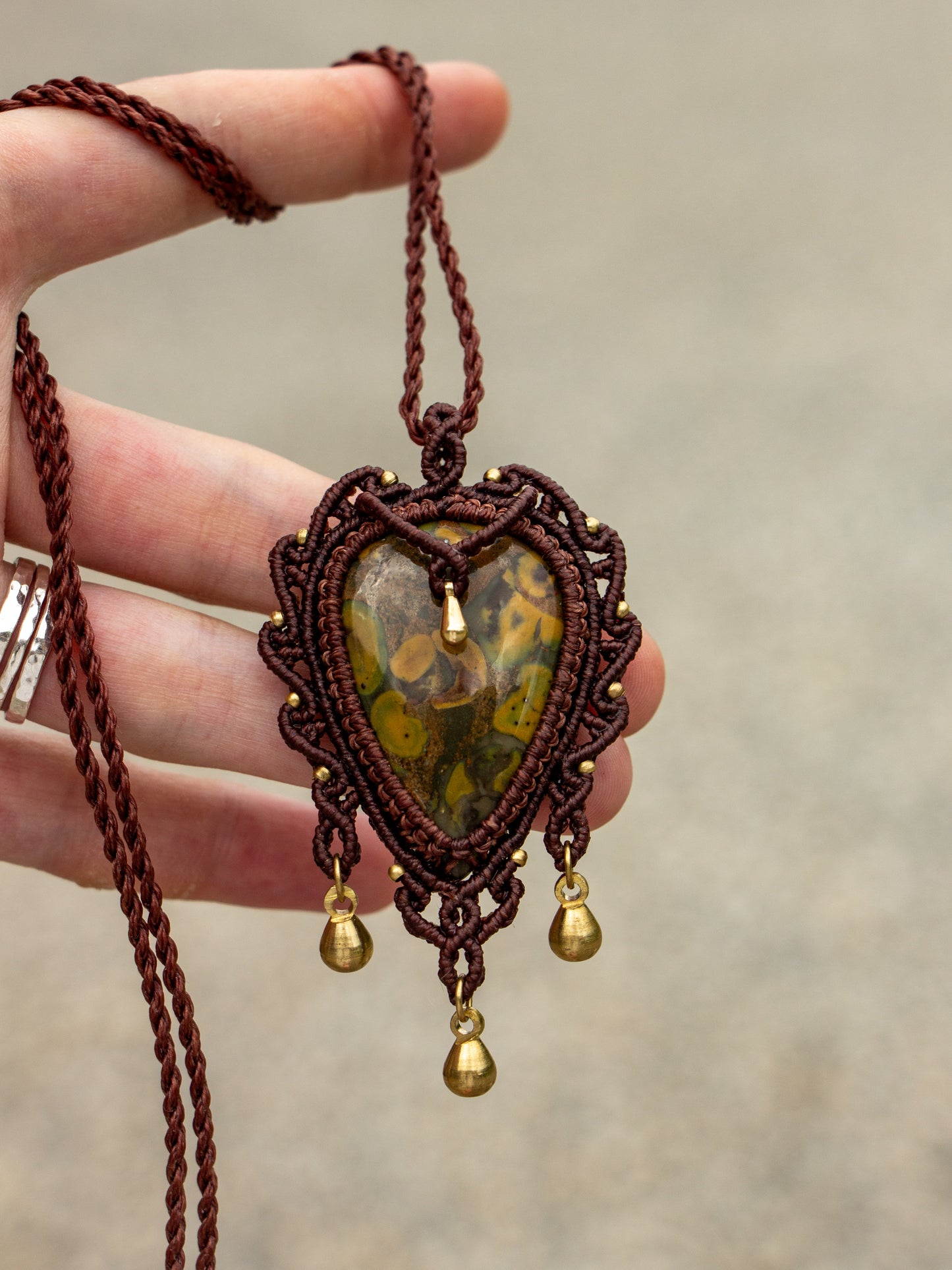 Fruity Jasper macrame necklace