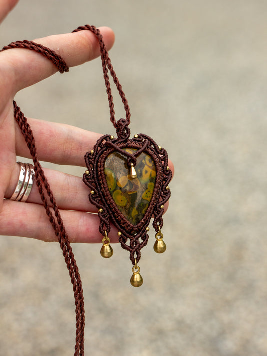Fruity Jasper macrame necklace
