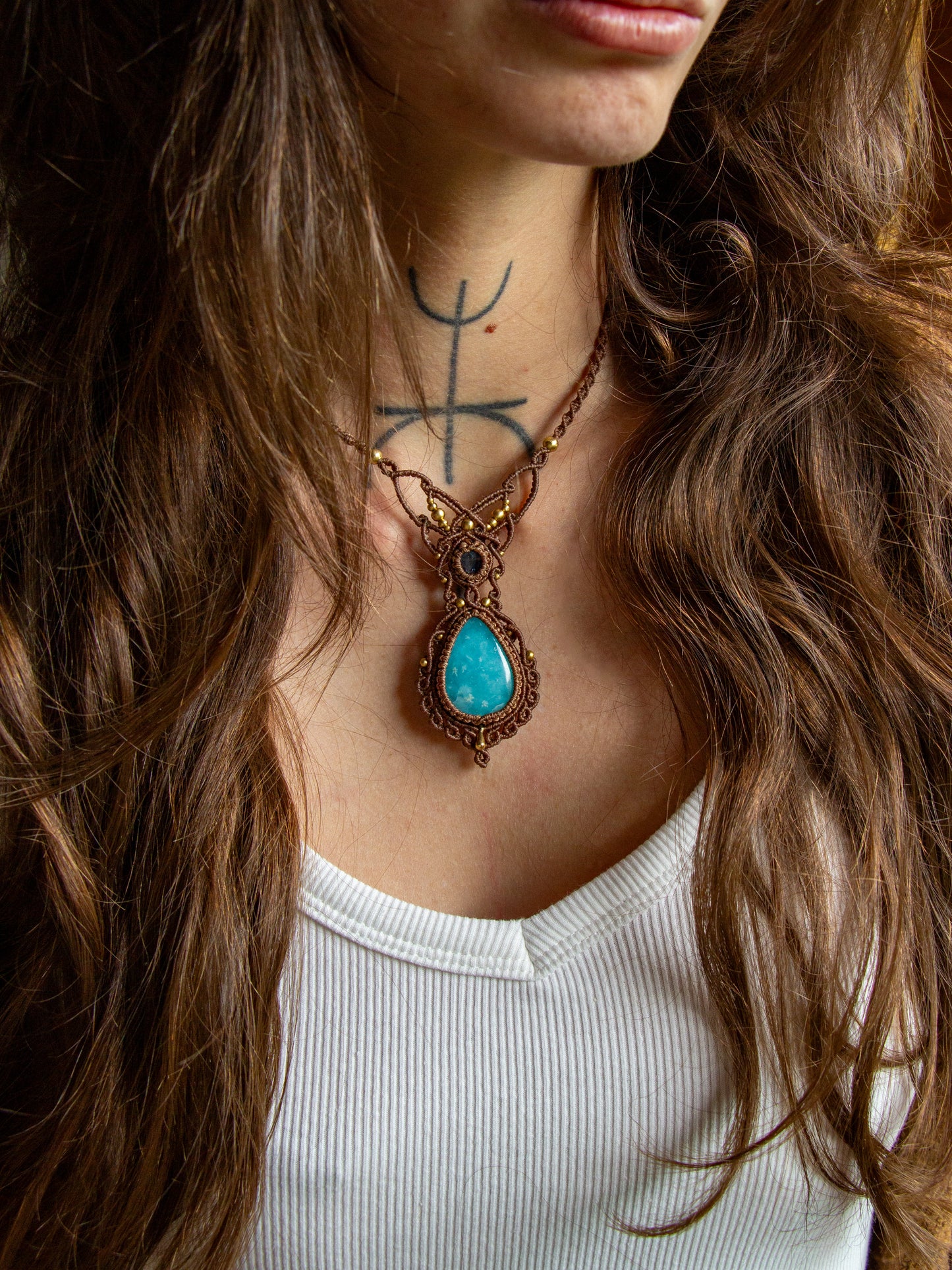 Kyanite & Hemimorphite necklace