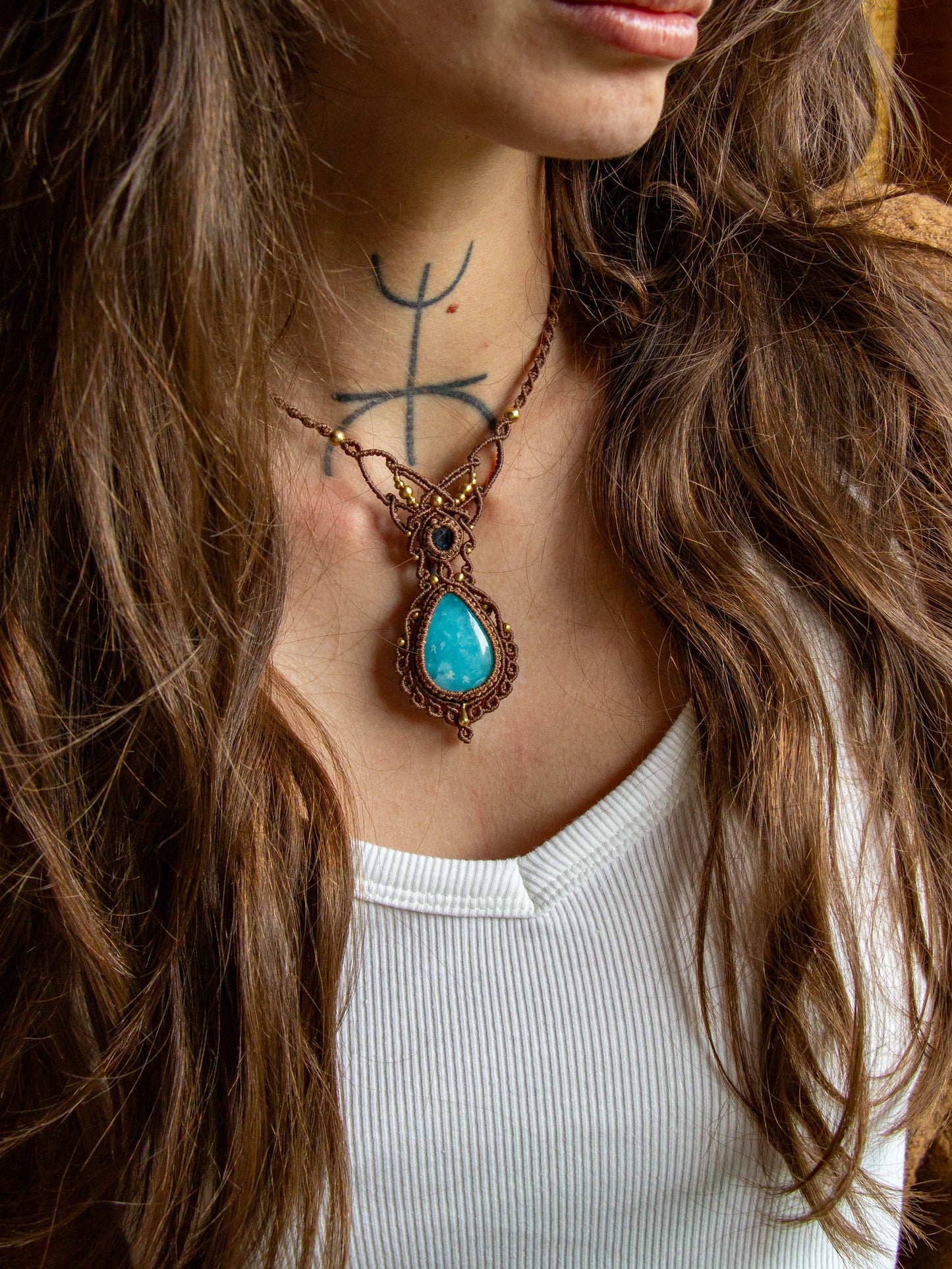 Kyanite & Hemimorphite necklace