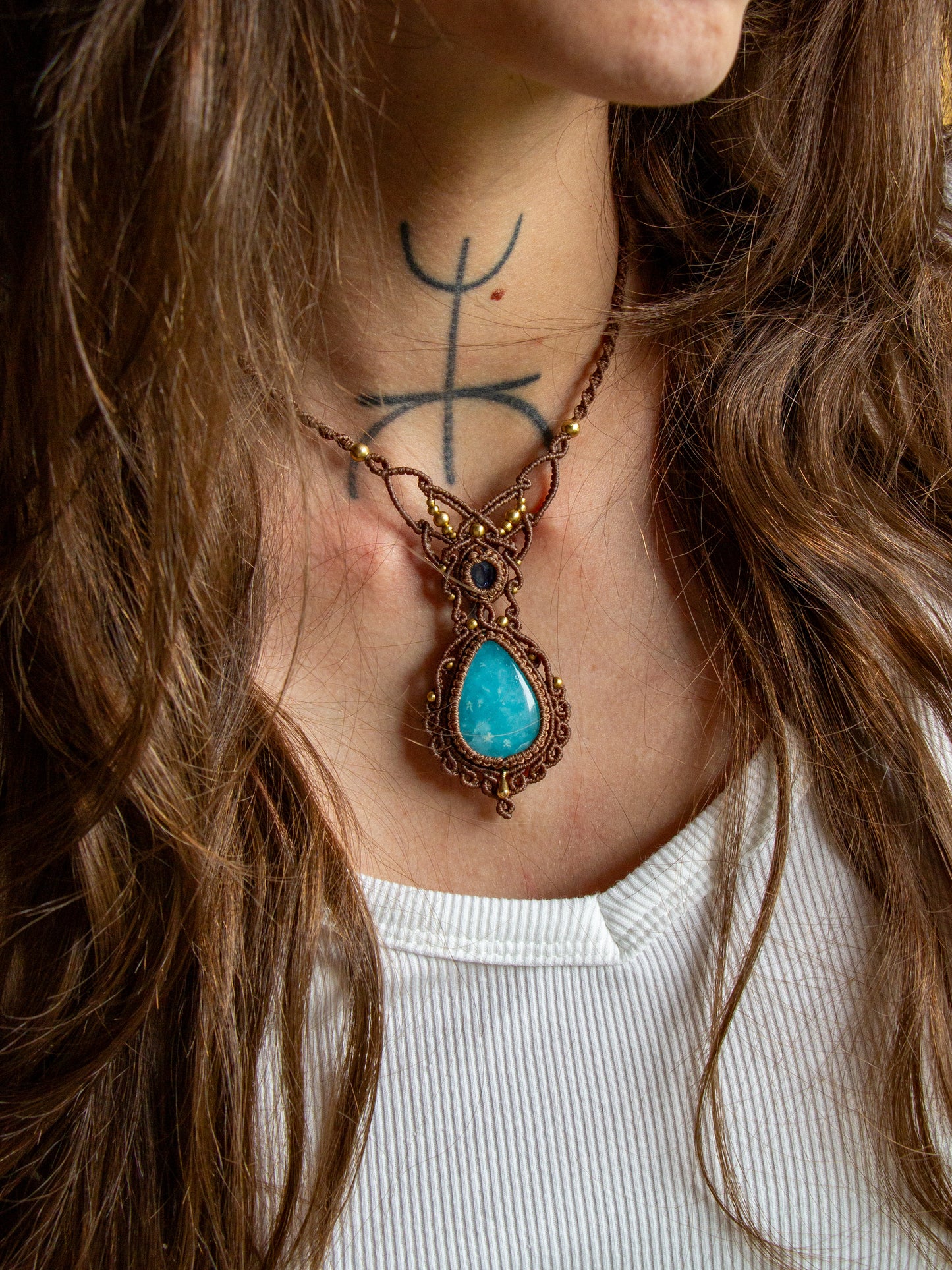 Kyanite & Hemimorphite necklace