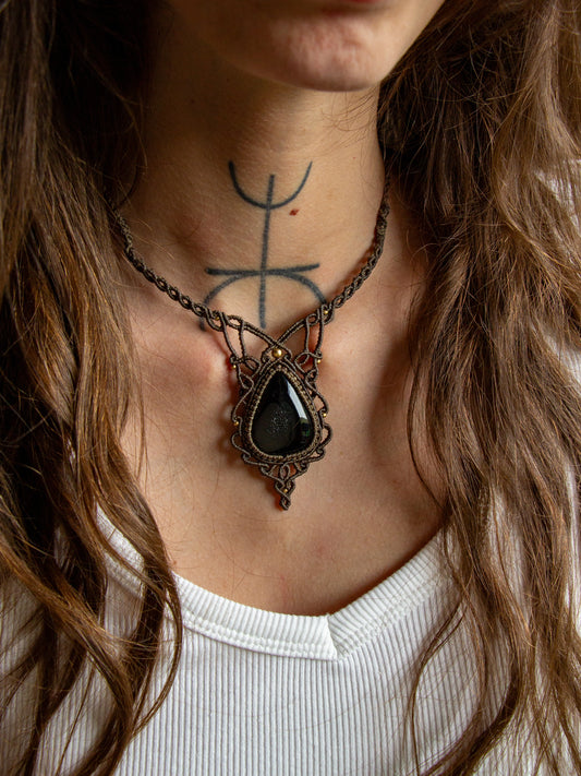 Black Druzy Onyx necklace