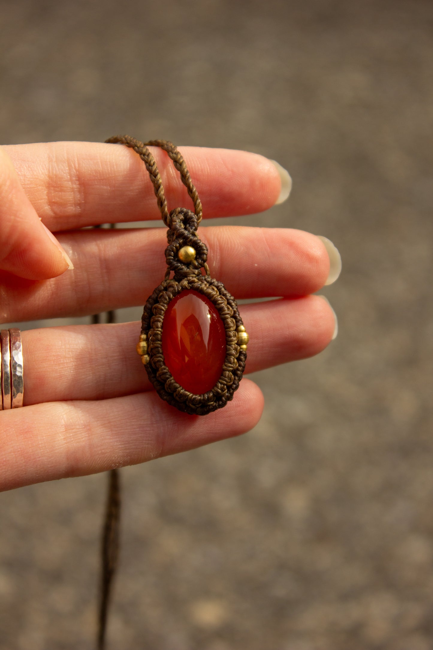 Carnelian • macrame necklace