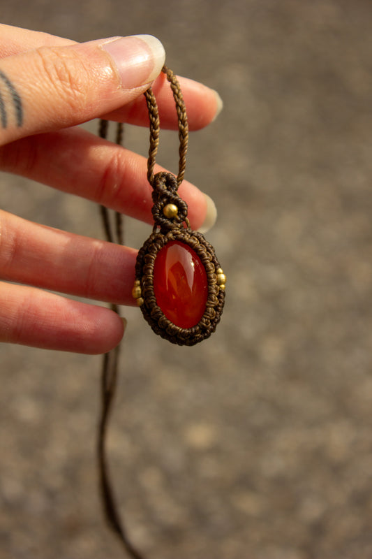 Carnelian • macrame necklace