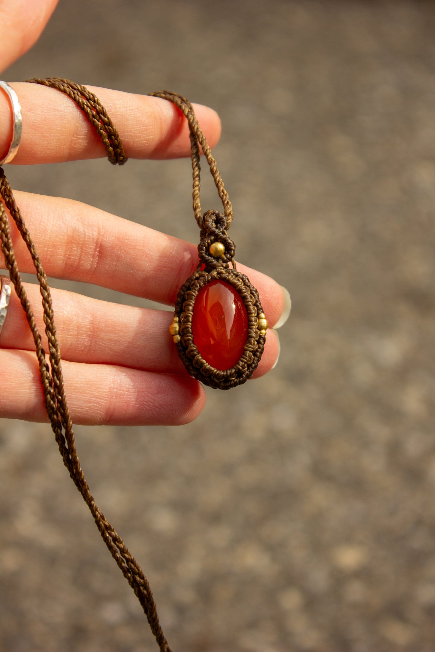 Carnelian • macrame necklace