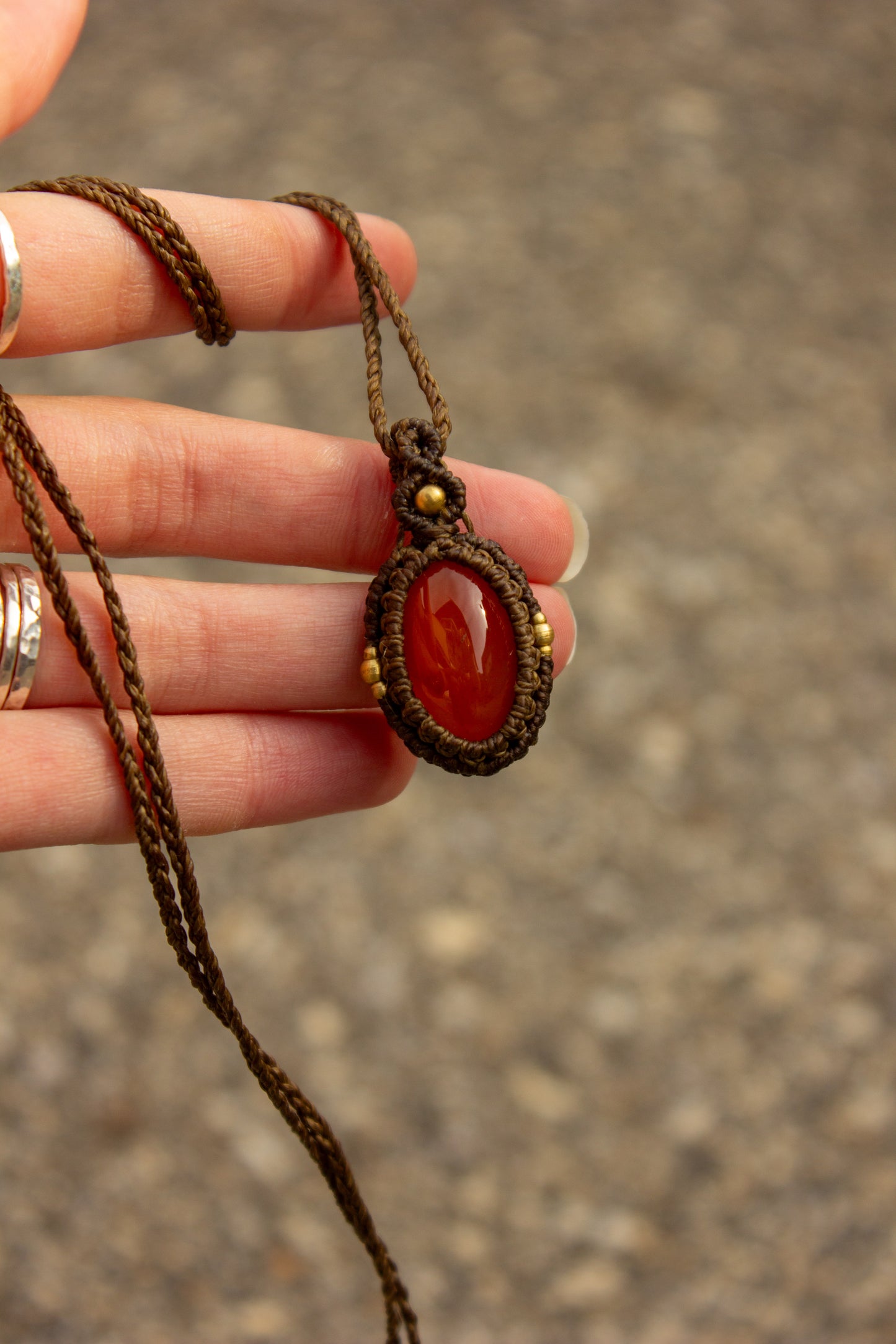 Carnelian • macrame necklace