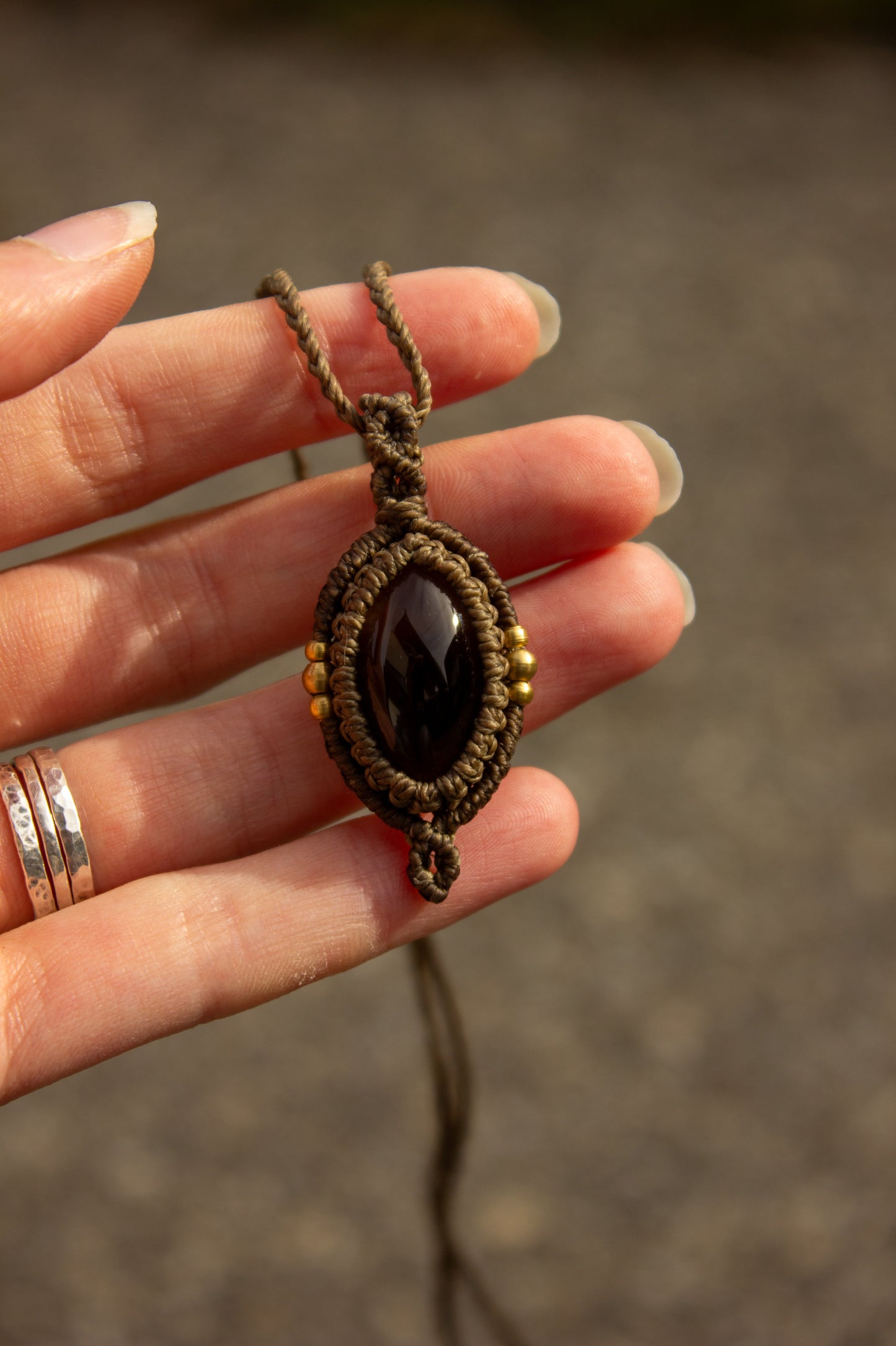 Smokey Quartz • macrame necklace