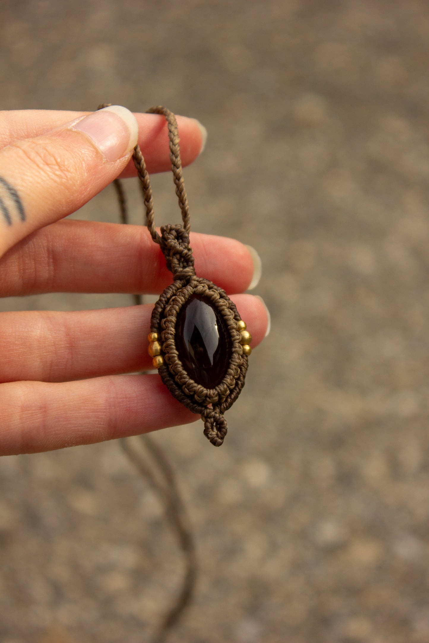 Smokey Quartz • macrame necklace