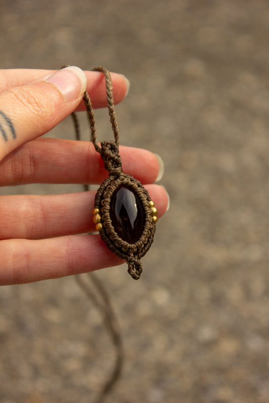 Smokey Quartz • macrame necklace
