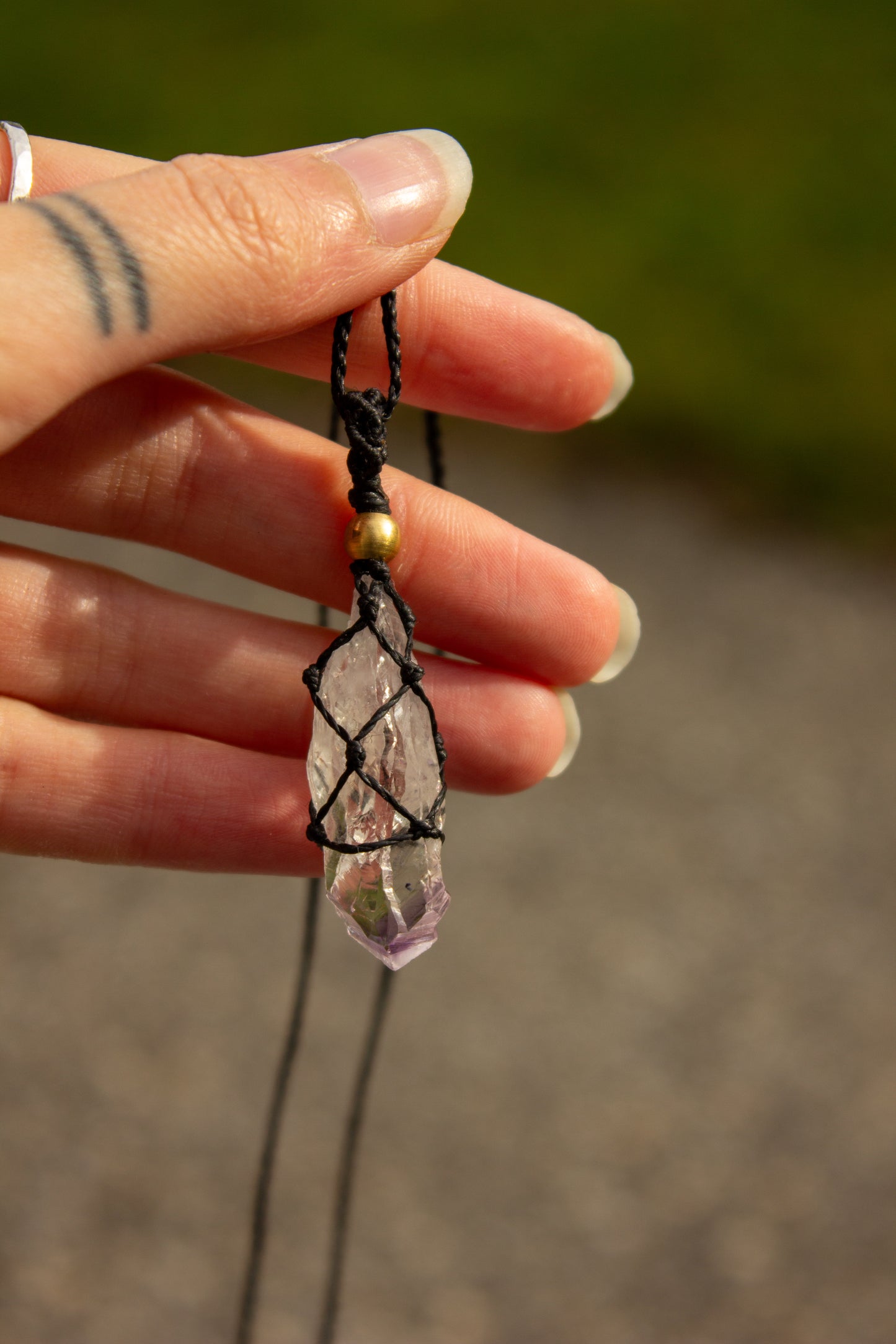 Amethyst Quartz • macrame necklace