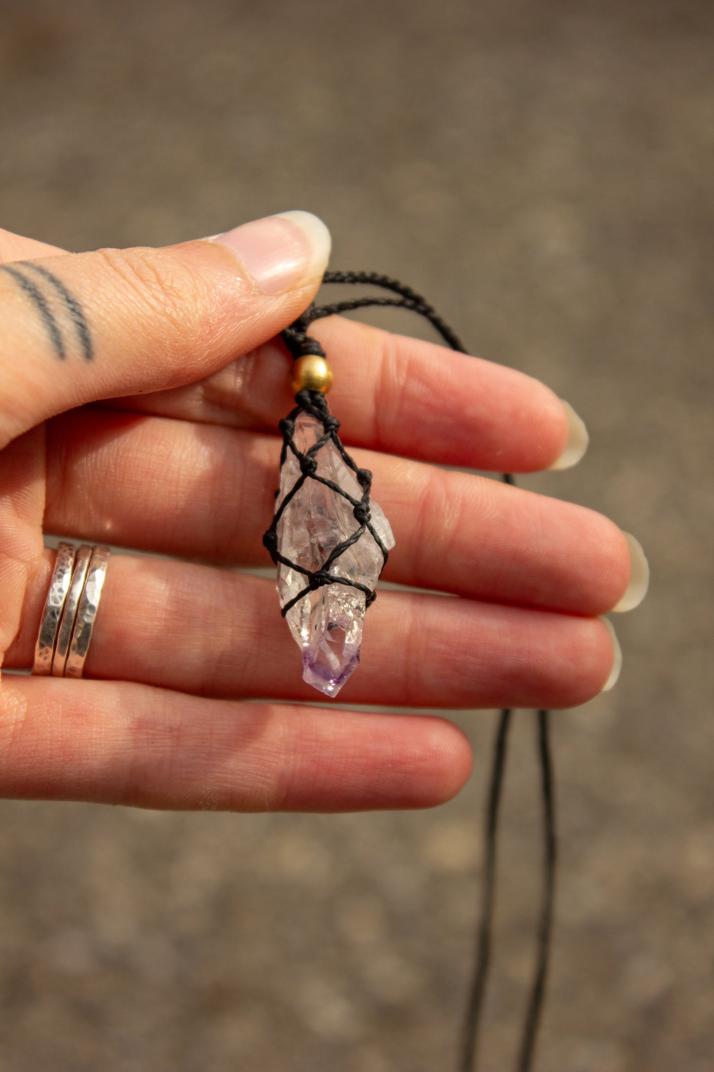 Amethyst Quartz • macrame necklace