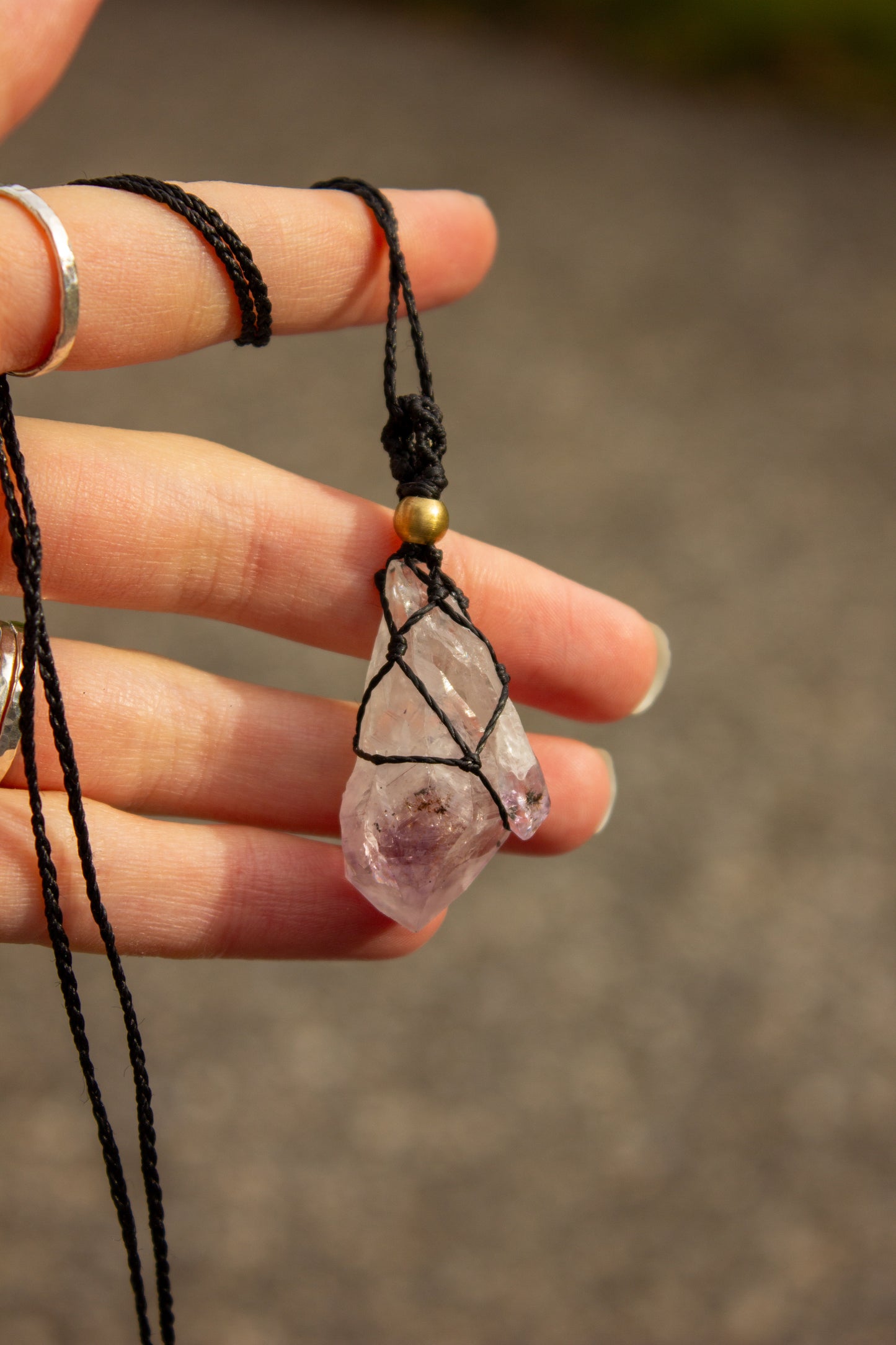 Amethyst Quartz • macrame necklace