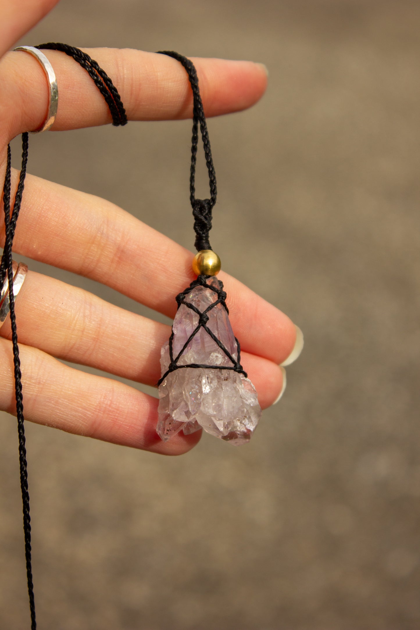 Amethyst Quartz • macrame necklace