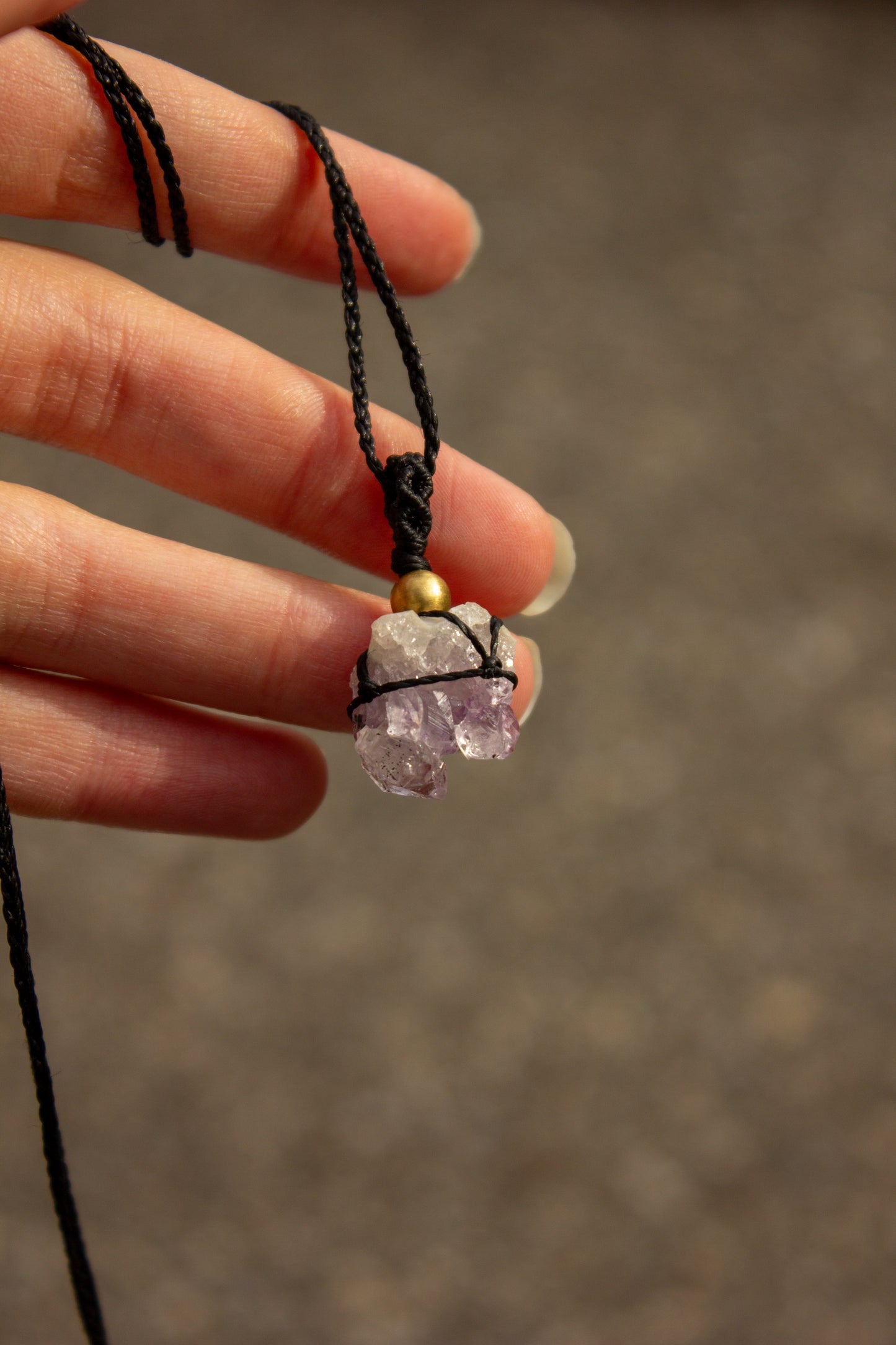 Amethyst Quartz • macrame necklace