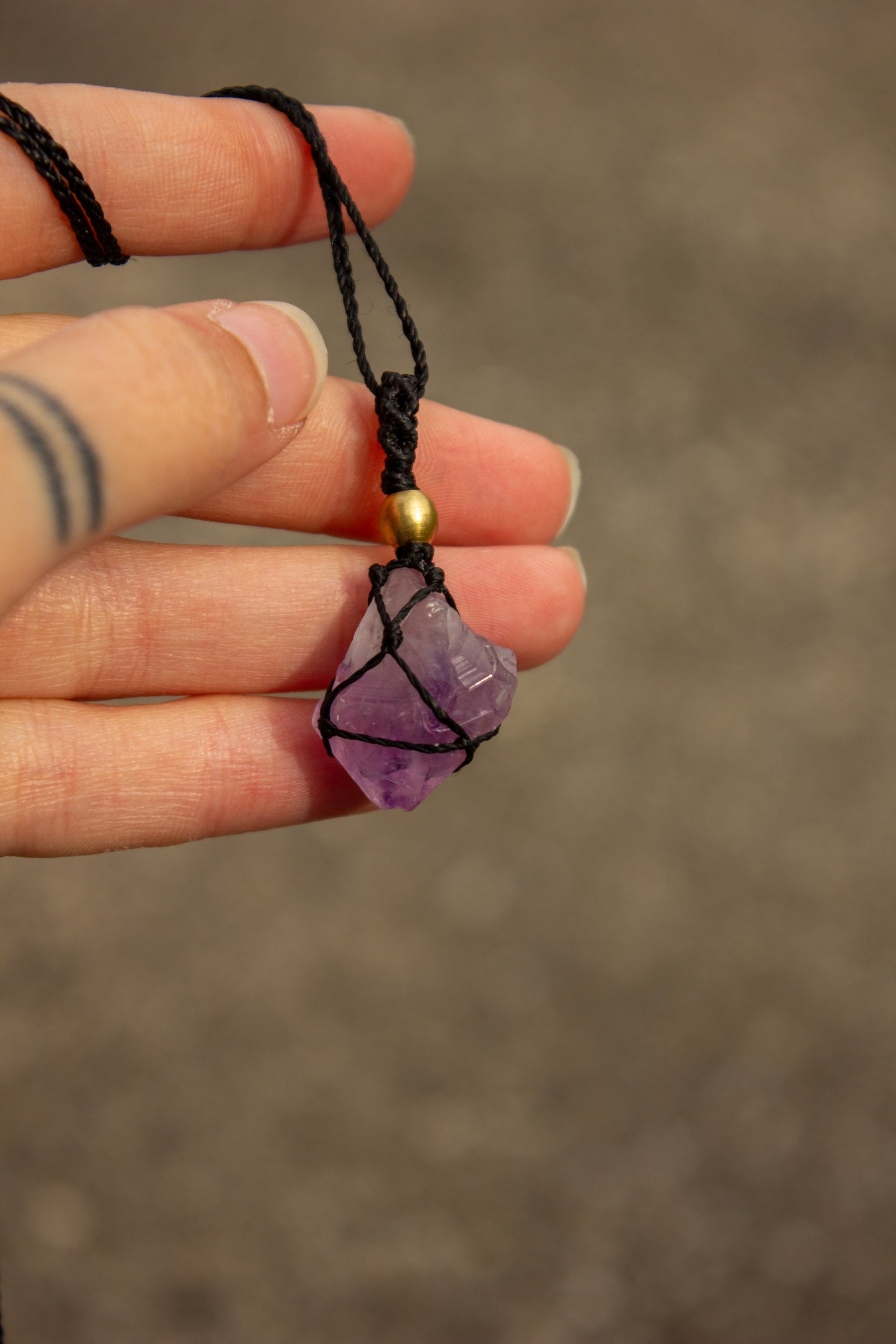 Amethyst Quartz • macrame necklace