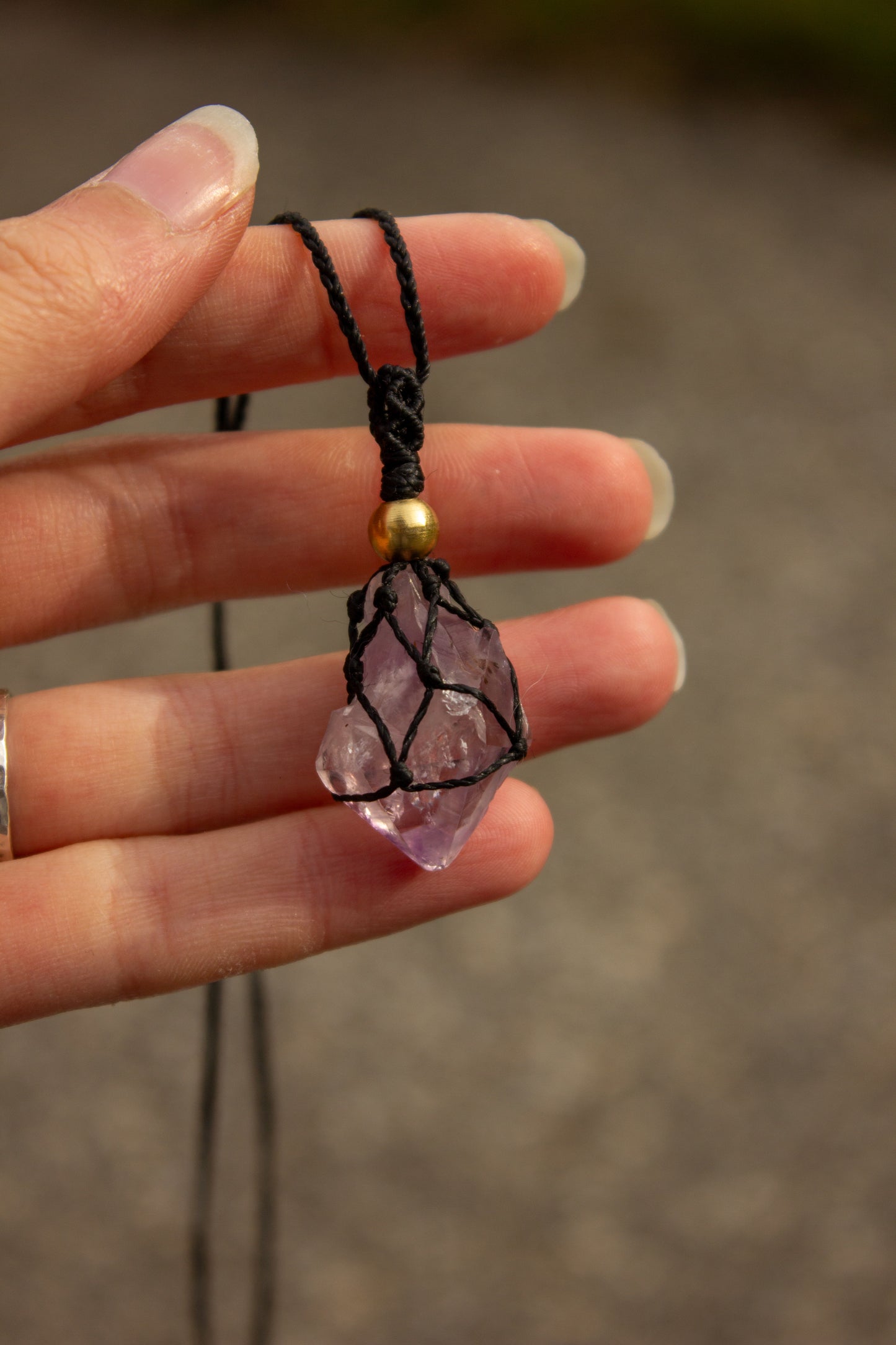 Amethyst Quartz • macrame necklace
